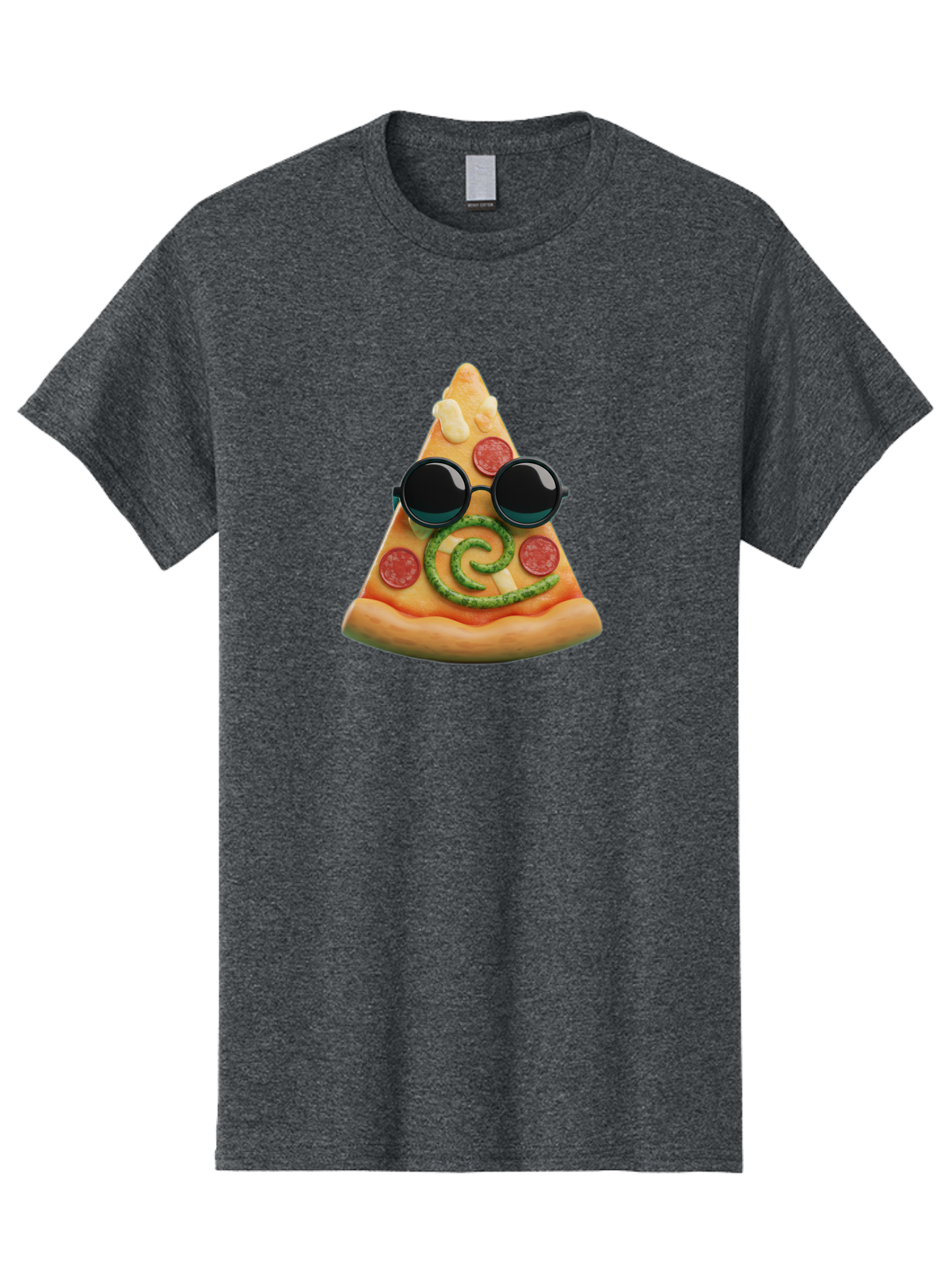 Pizza-Slice-With-Sunglasses-3 Men'S Graphic Tee, 100% Cotton, Comfortable Casual Summer Wear, Machine Washable, Funny Pizza, Cool Pizza Slice, Pepperoni Pizza, Melted Cheese, Pesto Swirl, Cute Food, Hipster Food, Casual Dining, Pizza Love, Bac314