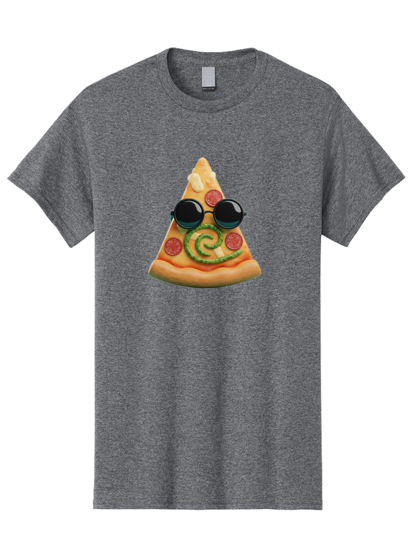 Pizza-Slice-With-Sunglasses-3 Men'S Graphic Tee, 100% Cotton, Comfortable Casual Summer Wear, Machine Washable, Funny Pizza, Cool Pizza Slice, Pepperoni Pizza, Melted Cheese, Pesto Swirl, Cute Food, Hipster Food, Casual Dining, Pizza Love, Bac314