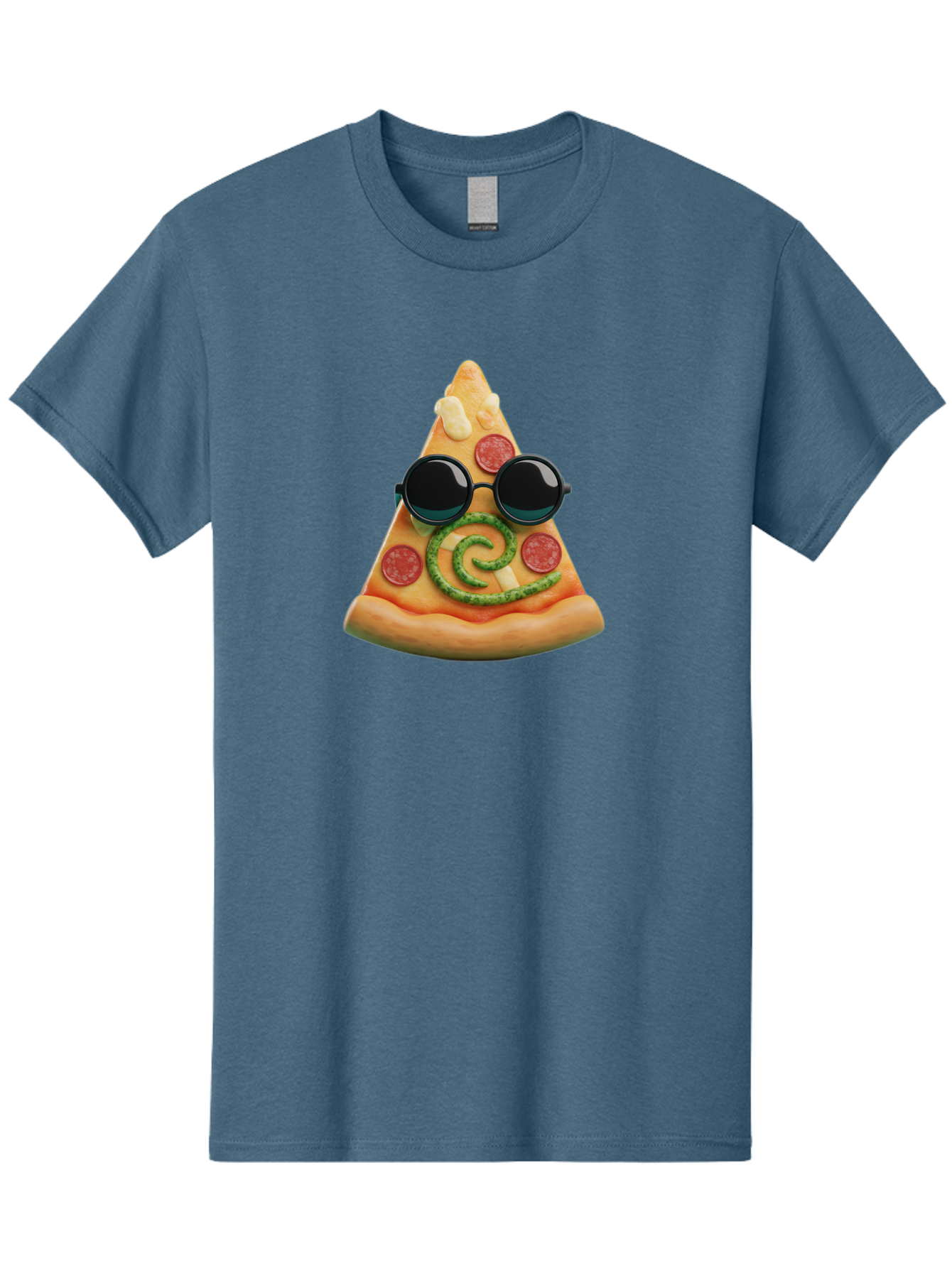 Pizza-Slice-With-Sunglasses-3 Men'S Graphic Tee, 100% Cotton, Comfortable Casual Summer Wear, Machine Washable, Funny Pizza, Cool Pizza Slice, Pepperoni Pizza, Melted Cheese, Pesto Swirl, Cute Food, Hipster Food, Casual Dining, Pizza Love, Bac314
