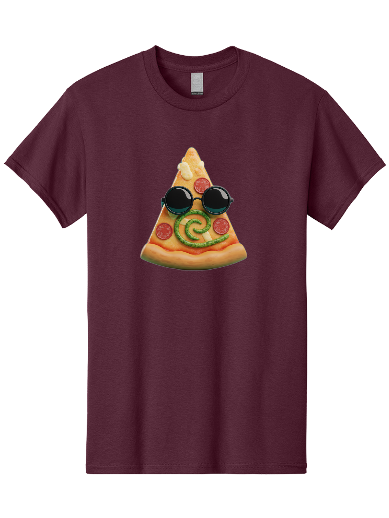 Pizza-Slice-With-Sunglasses-3 Men'S Graphic Tee, 100% Cotton, Comfortable Casual Summer Wear, Machine Washable, Funny Pizza, Cool Pizza Slice, Pepperoni Pizza, Melted Cheese, Pesto Swirl, Cute Food, Hipster Food, Casual Dining, Pizza Love, Bac314