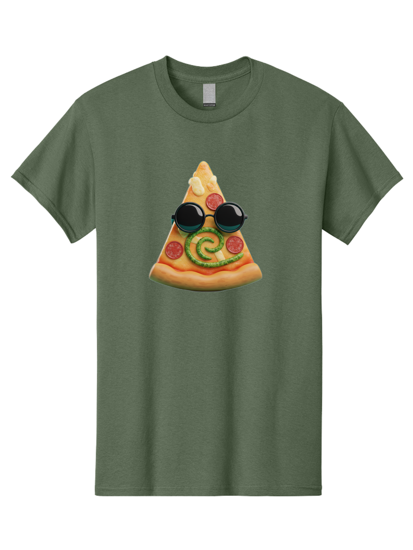 Pizza-Slice-With-Sunglasses-3 Men'S Graphic Tee, 100% Cotton, Comfortable Casual Summer Wear, Machine Washable, Funny Pizza, Cool Pizza Slice, Pepperoni Pizza, Melted Cheese, Pesto Swirl, Cute Food, Hipster Food, Casual Dining, Pizza Love, Bac314