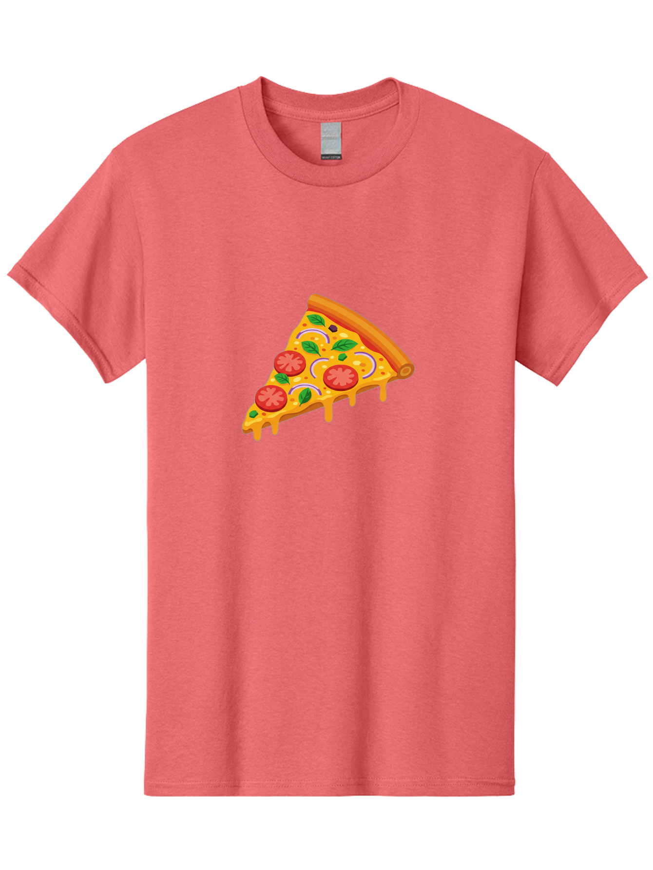 Pizza-Slice Men'S Graphic Tee, 100% Cotton, Comfortable Casual Summer Wear, Machine Washable, Cheesy Pizza Slice, Tomato Sauce, Melted Mozzarella, Fresh Basil, Onion Rings, Olives, Italian Food, Delicious Meal, Appetizing Dish, Savory Treat Bac316