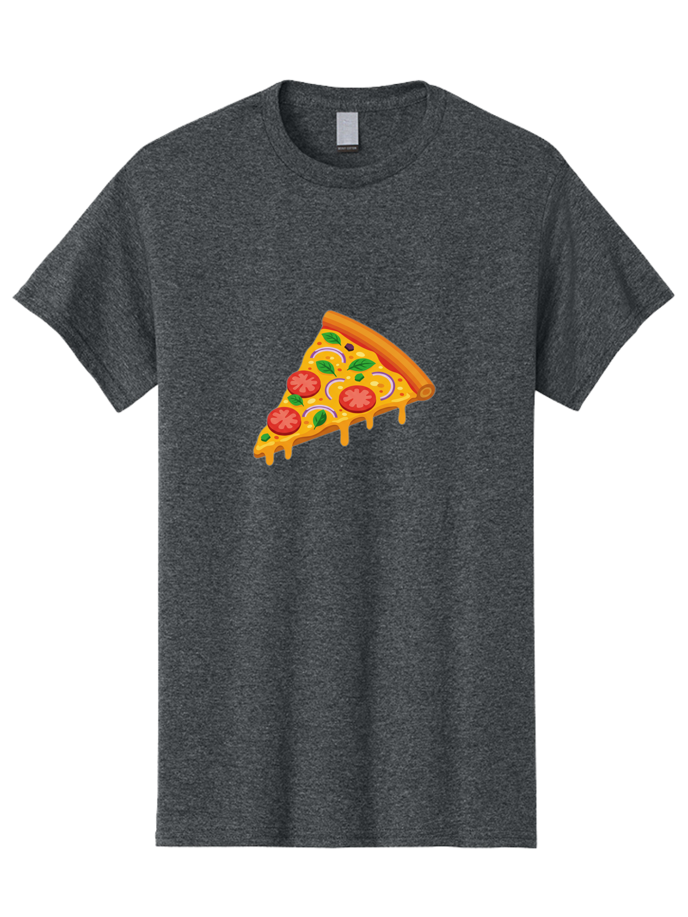 Pizza-Slice Men'S Graphic Tee, 100% Cotton, Comfortable Casual Summer Wear, Machine Washable, Cheesy Pizza Slice, Tomato Sauce, Melted Mozzarella, Fresh Basil, Onion Rings, Olives, Italian Food, Delicious Meal, Appetizing Dish, Savory Treat Bac316