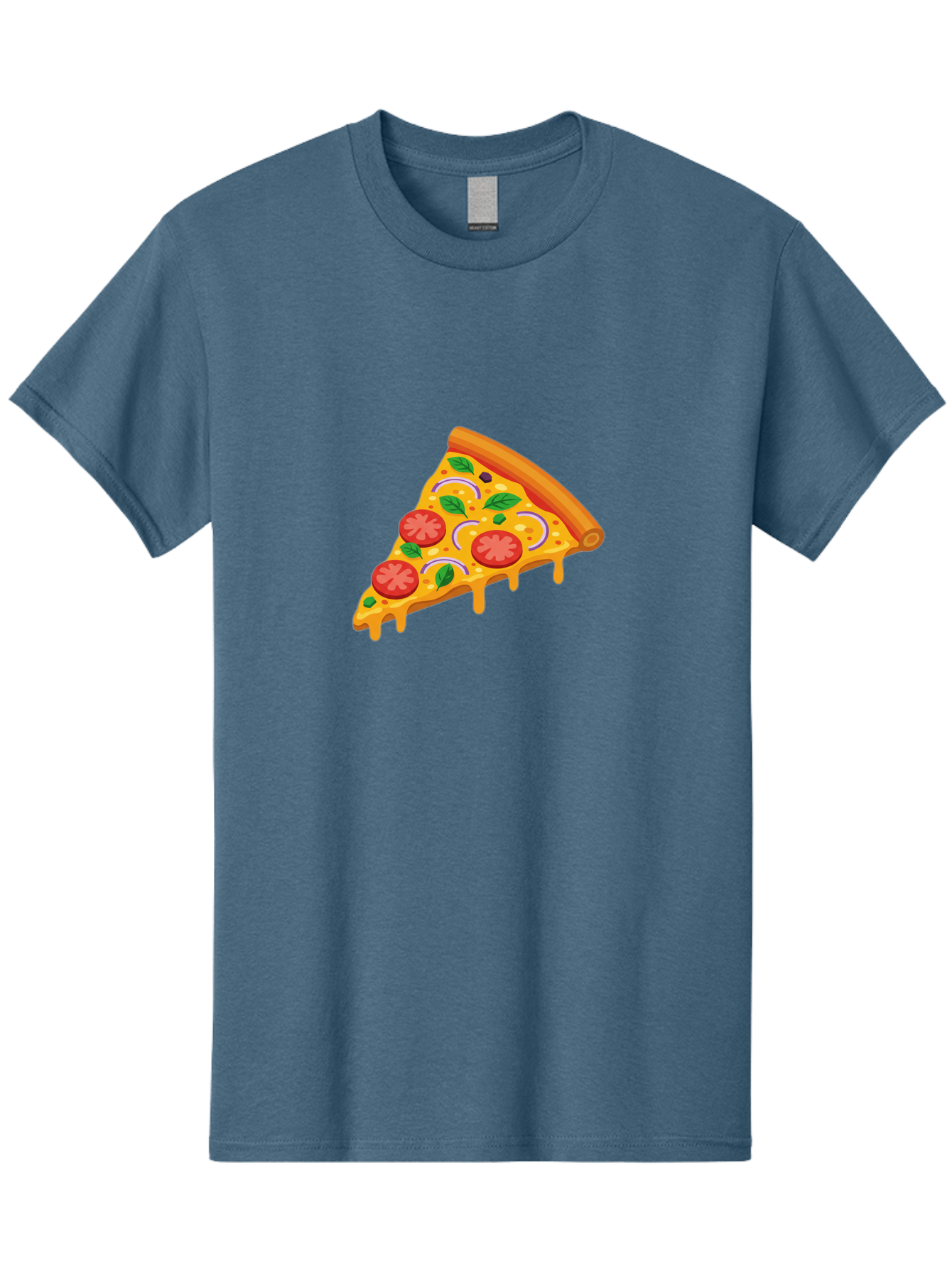 Pizza-Slice Men'S Graphic Tee, 100% Cotton, Comfortable Casual Summer Wear, Machine Washable, Cheesy Pizza Slice, Tomato Sauce, Melted Mozzarella, Fresh Basil, Onion Rings, Olives, Italian Food, Delicious Meal, Appetizing Dish, Savory Treat Bac316