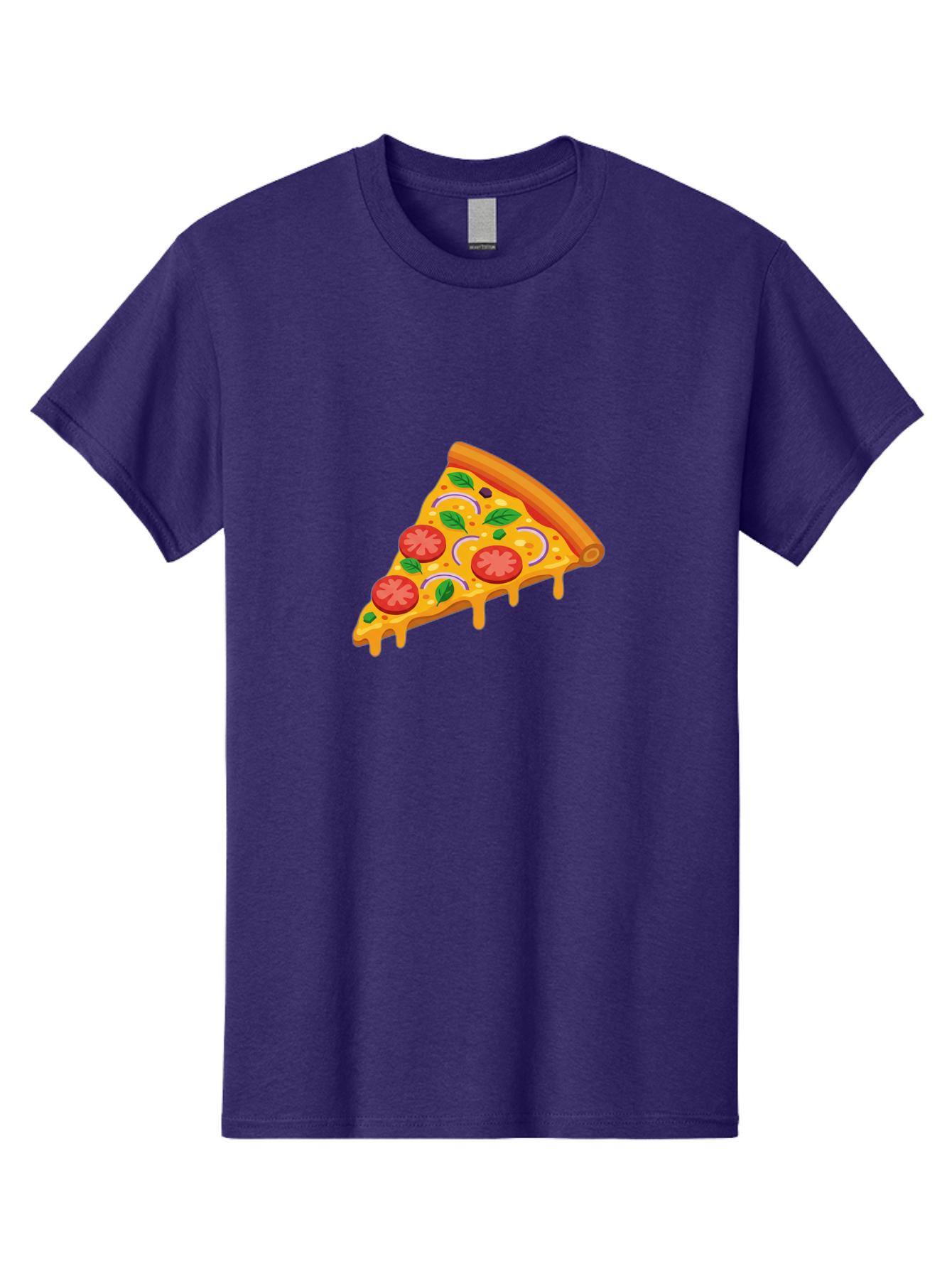 Pizza-Slice Men'S Graphic Tee, 100% Cotton, Comfortable Casual Summer Wear, Machine Washable, Cheesy Pizza Slice, Tomato Sauce, Melted Mozzarella, Fresh Basil, Onion Rings, Olives, Italian Food, Delicious Meal, Appetizing Dish, Savory Treat Bac316