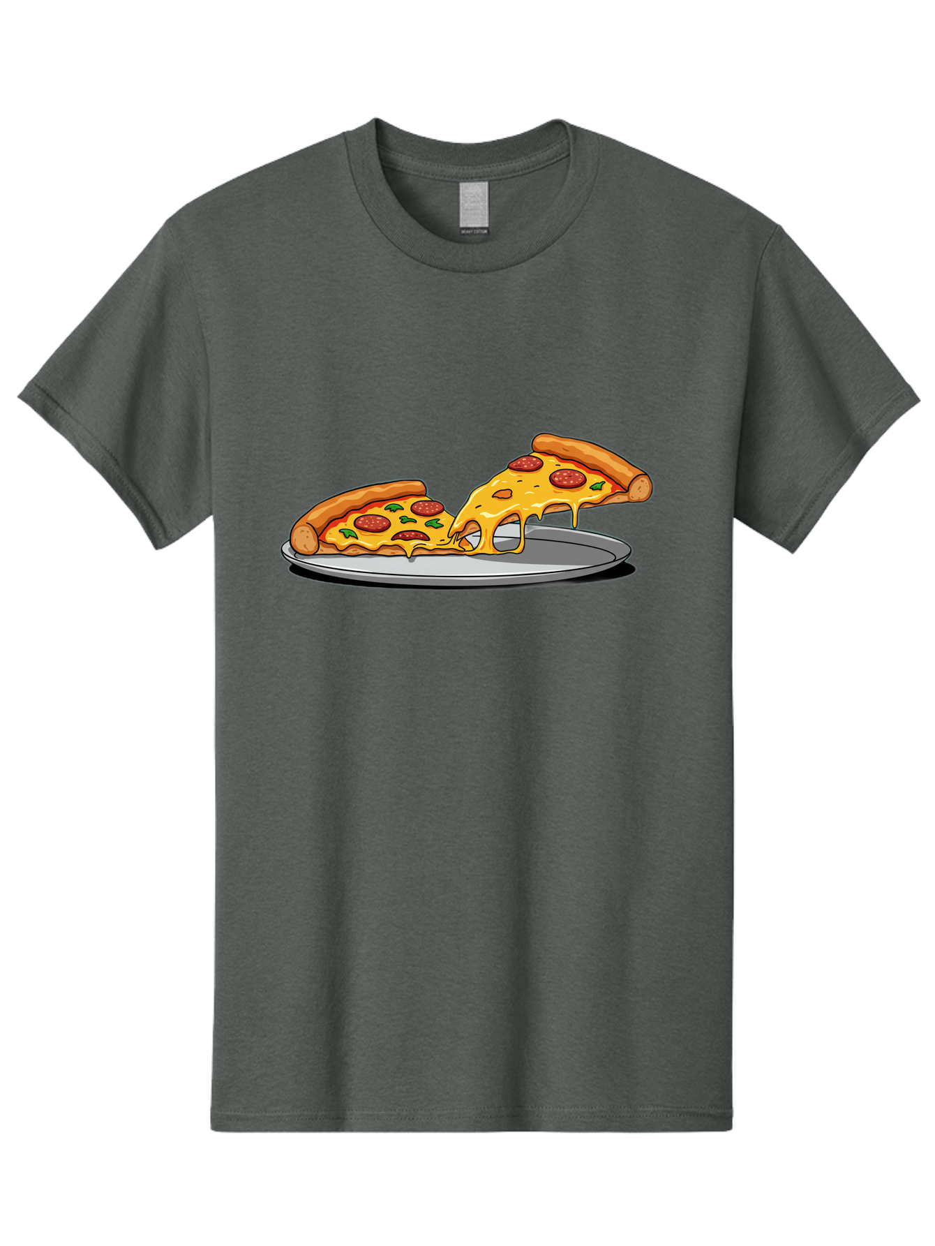 Pizza-Slices Men'S Graphic Tee, 100% Cotton, Comfortable Casual Summer Wear, Machine Washable, Pepperoni Pizza, Cheesy Goodness, Melted Cheese, Italian Food, Pizza Slices, Savory Delight, Foodie Favorite, Cheesy Pull Bac318