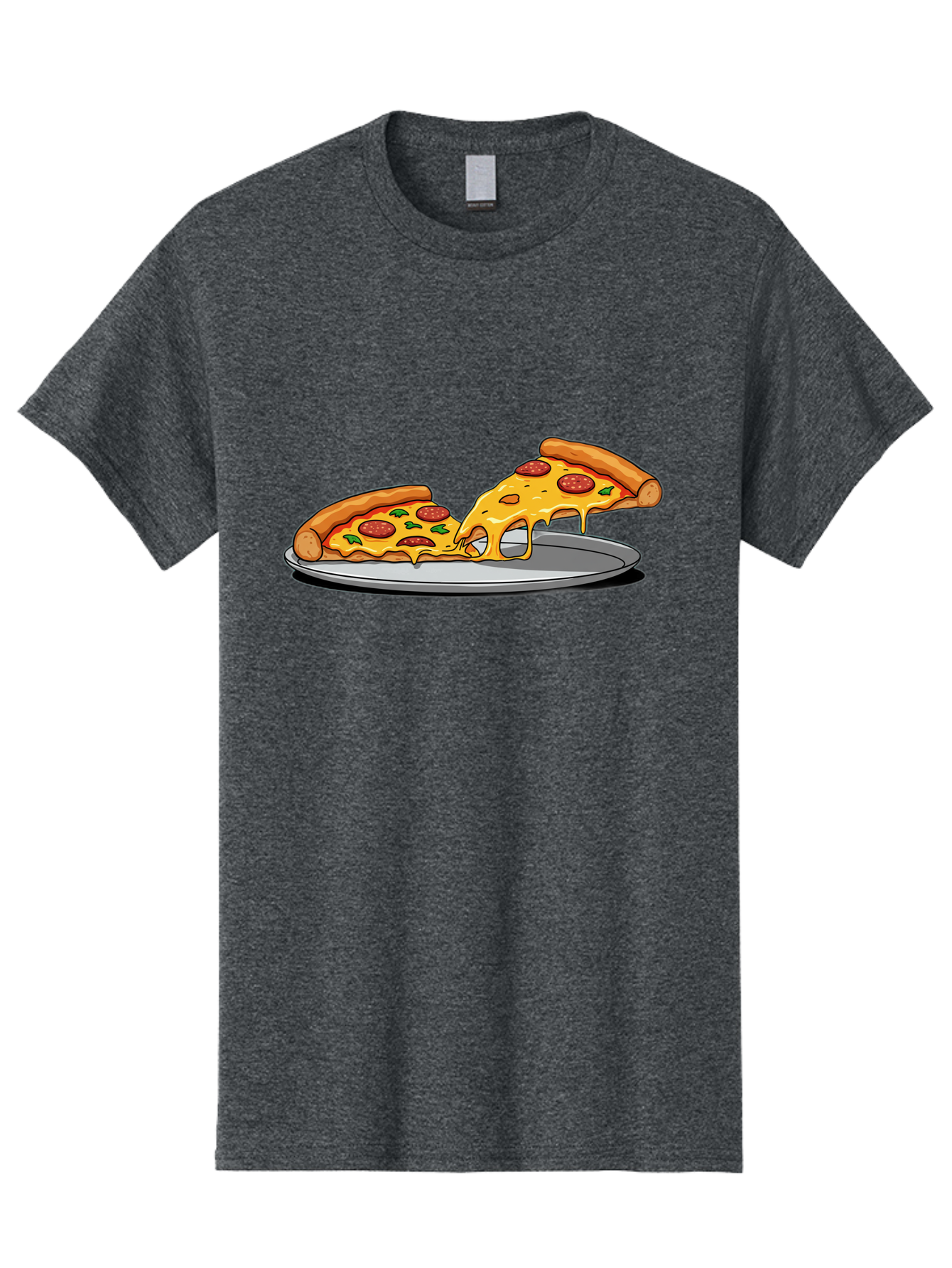 Pizza-Slices Men'S Graphic Tee, 100% Cotton, Comfortable Casual Summer Wear, Machine Washable, Pepperoni Pizza, Cheesy Goodness, Melted Cheese, Italian Food, Pizza Slices, Savory Delight, Foodie Favorite, Cheesy Pull Bac318