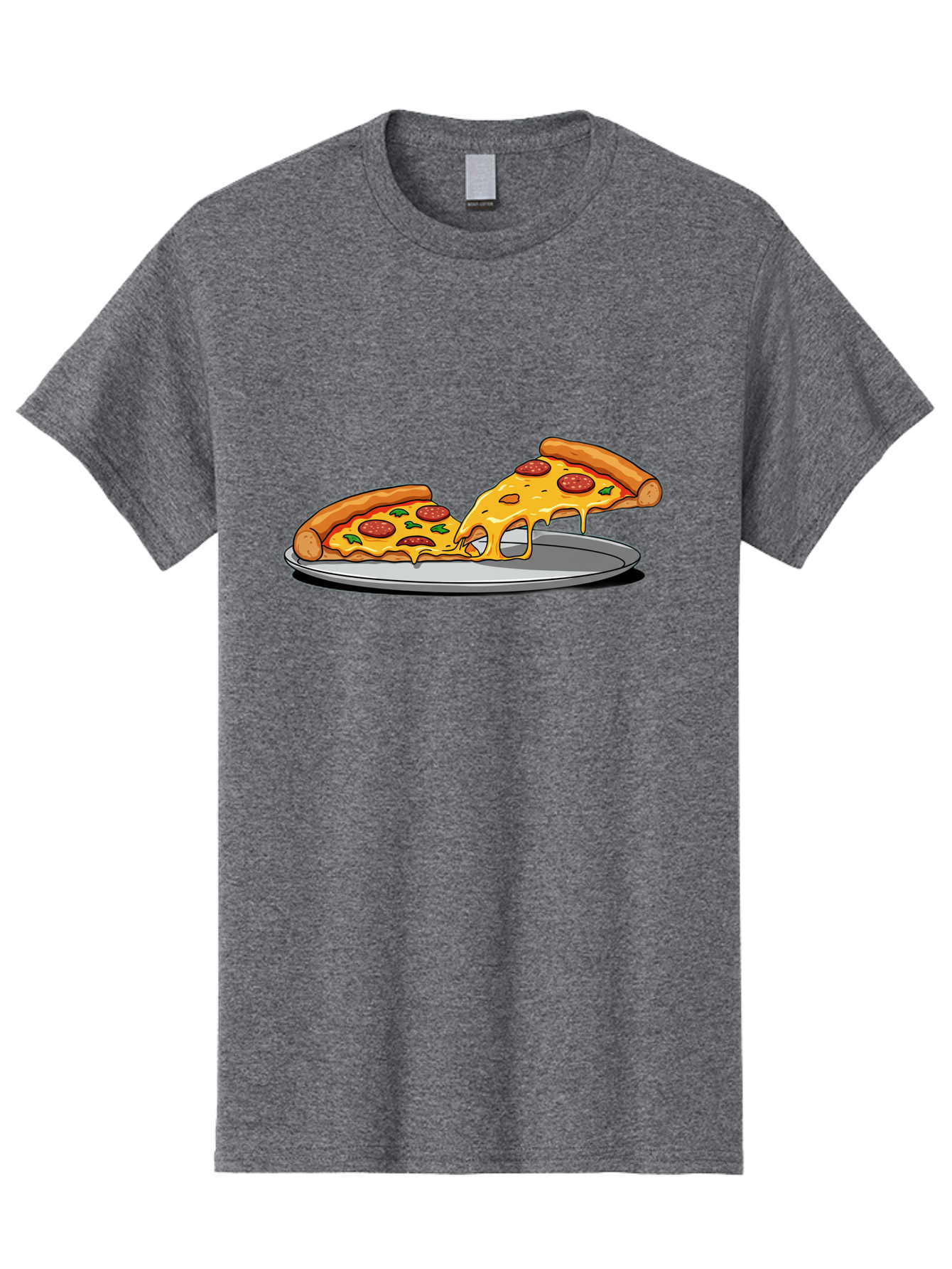 Pizza-Slices Men'S Graphic Tee, 100% Cotton, Comfortable Casual Summer Wear, Machine Washable, Pepperoni Pizza, Cheesy Goodness, Melted Cheese, Italian Food, Pizza Slices, Savory Delight, Foodie Favorite, Cheesy Pull Bac318