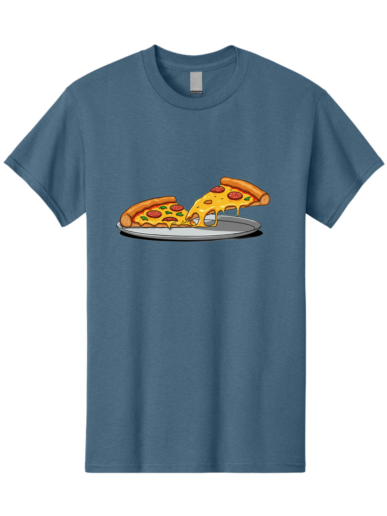 Pizza-Slices Men'S Graphic Tee, 100% Cotton, Comfortable Casual Summer Wear, Machine Washable, Pepperoni Pizza, Cheesy Goodness, Melted Cheese, Italian Food, Pizza Slices, Savory Delight, Foodie Favorite, Cheesy Pull Bac318