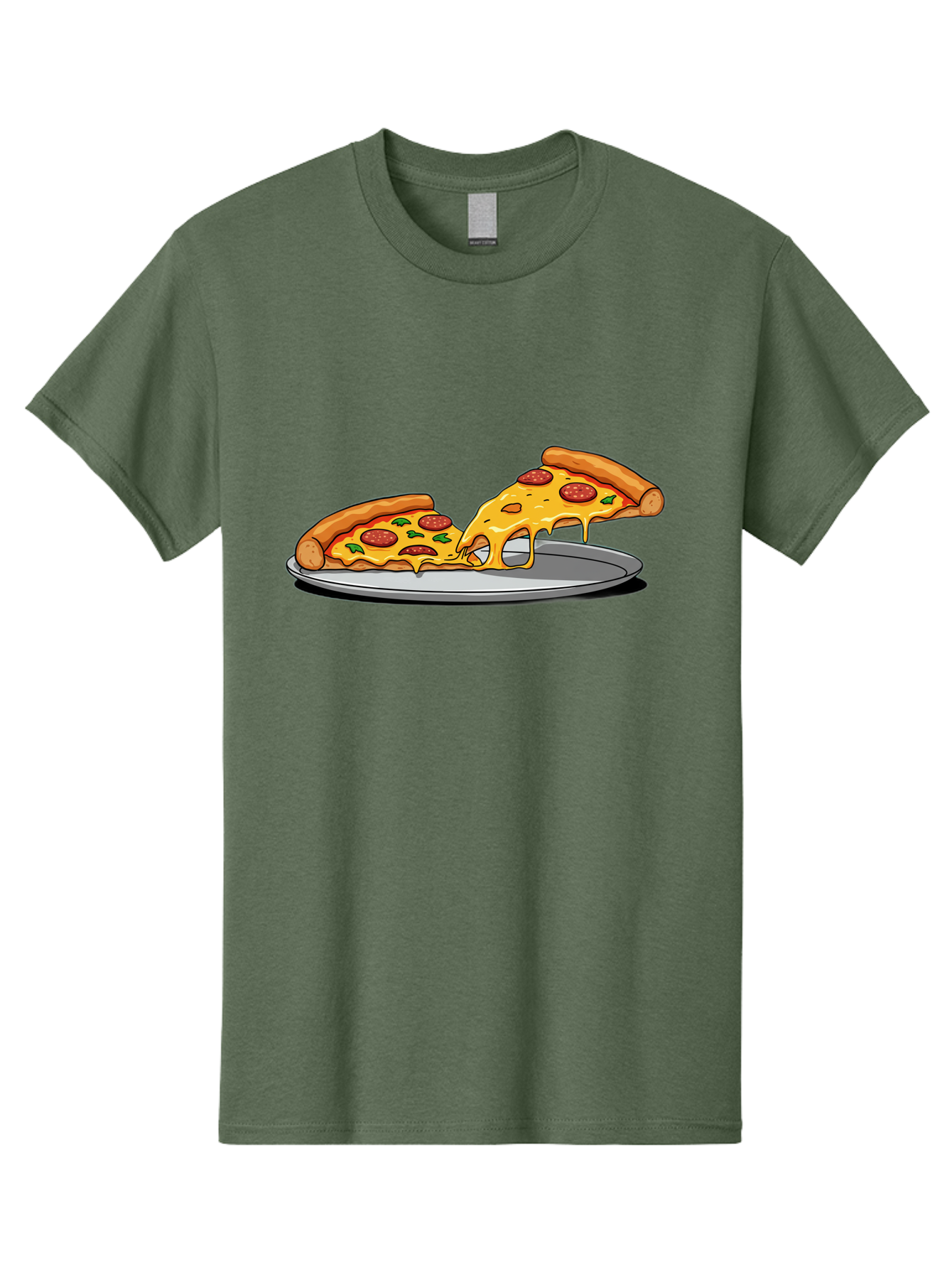 Pizza-Slices Men'S Graphic Tee, 100% Cotton, Comfortable Casual Summer Wear, Machine Washable, Pepperoni Pizza, Cheesy Goodness, Melted Cheese, Italian Food, Pizza Slices, Savory Delight, Foodie Favorite, Cheesy Pull Bac318