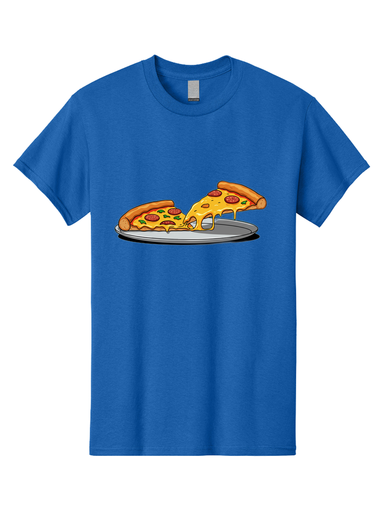 Pizza-Slices Men'S Graphic Tee, 100% Cotton, Comfortable Casual Summer Wear, Machine Washable, Pepperoni Pizza, Cheesy Goodness, Melted Cheese, Italian Food, Pizza Slices, Savory Delight, Foodie Favorite, Cheesy Pull Bac318