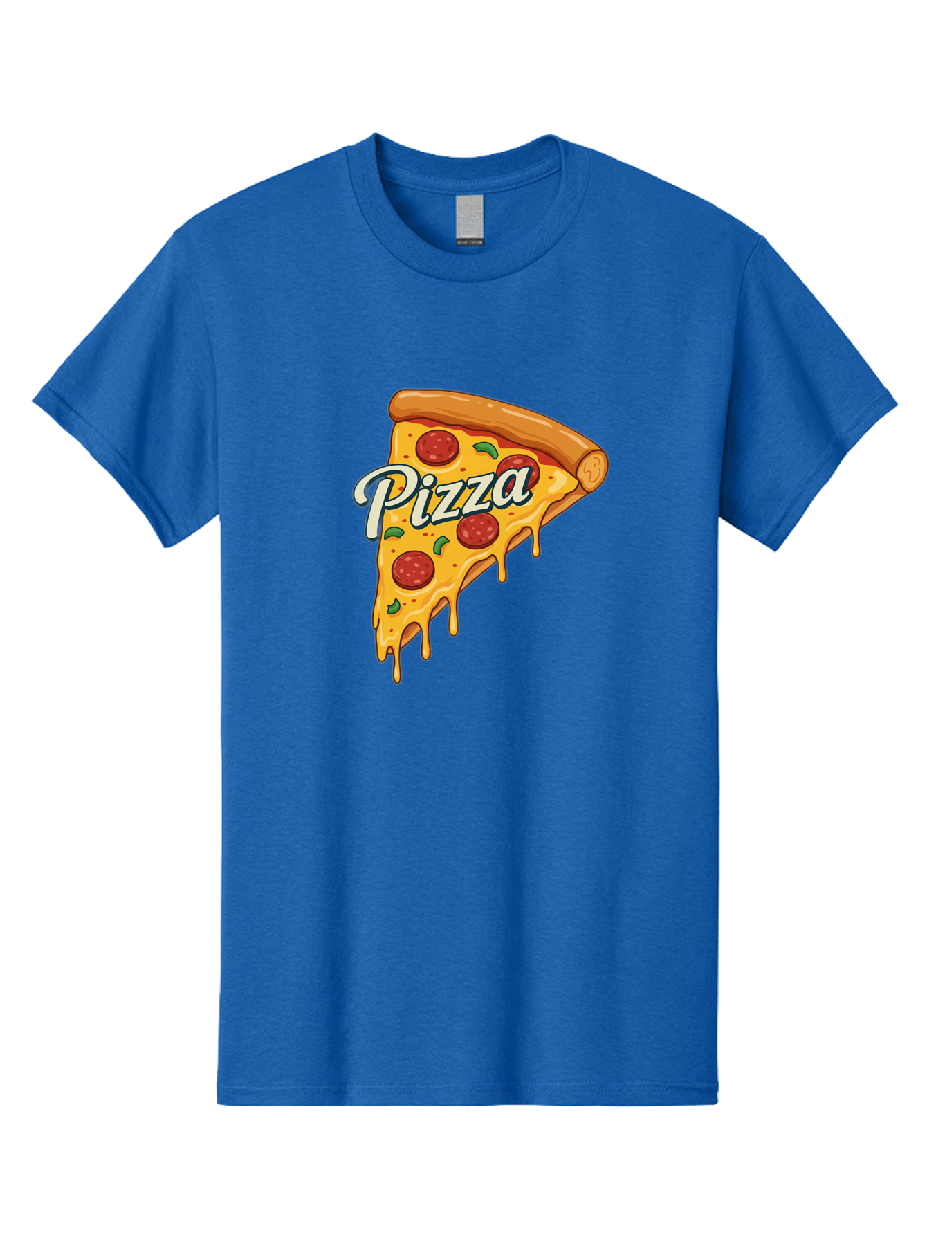 Pizza Men'S Graphic Tee, 100% Cotton, Comfortable Casual Summer Wear, Machine Washable, Cheesy Pizza Slice, Pepperoni Pizza, Melted Cheese, Green Peppers, Pizza Toppings, Italian Food, Delicious Pizza Bac320