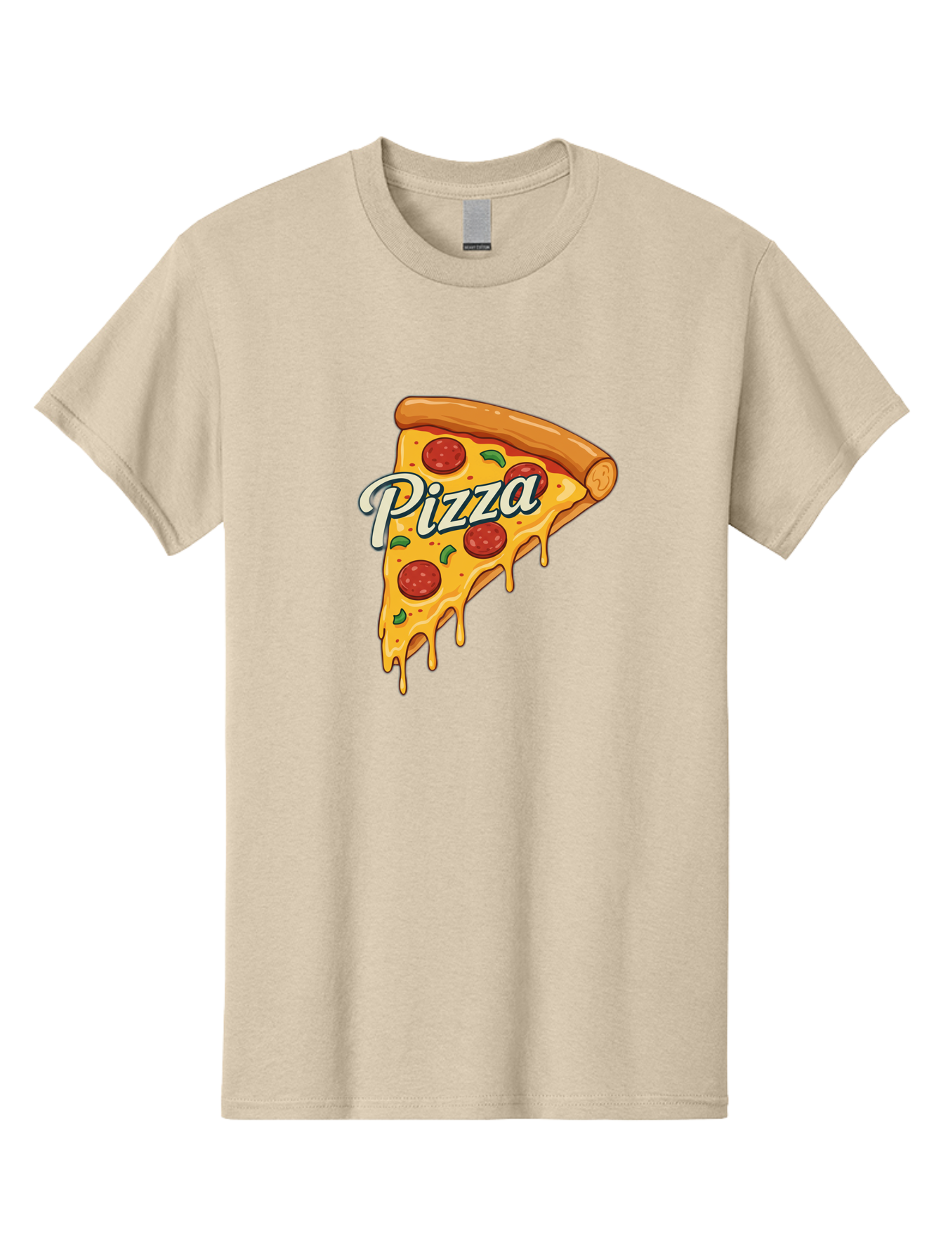 Pizza Men'S Graphic Tee, 100% Cotton, Comfortable Casual Summer Wear, Machine Washable, Cheesy Pizza Slice, Pepperoni Pizza, Melted Cheese, Green Peppers, Pizza Toppings, Italian Food, Delicious Pizza Bac320