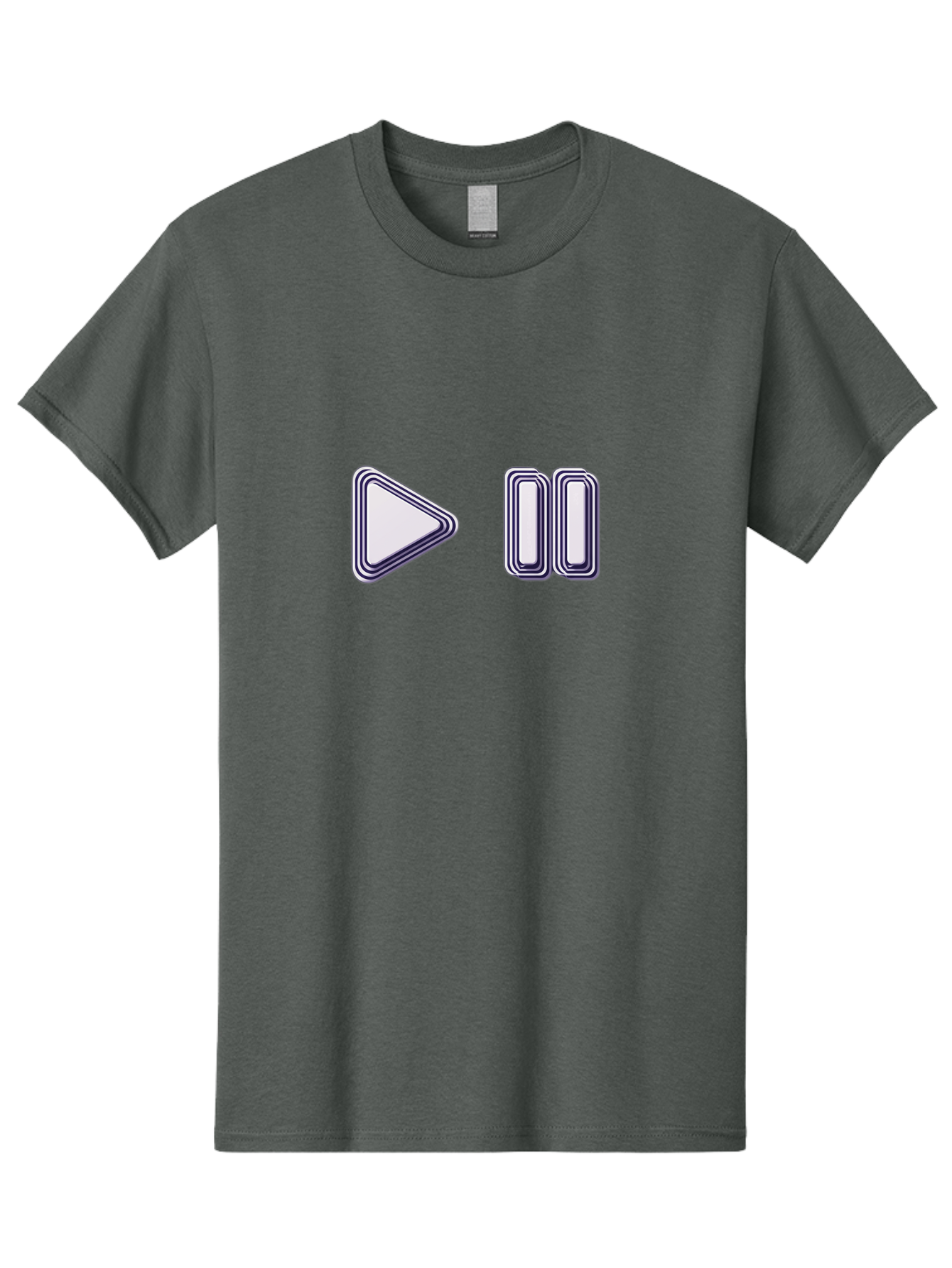 Play-And-Pause Men'S Graphic Tee, 100% Cotton, Comfortable Casual Summer Wear, Machine Washable, Play Button, Pause Button, Media Controls, Video Controls, Music Controls, User Interface, Ui Elements, Control Icons Bac322