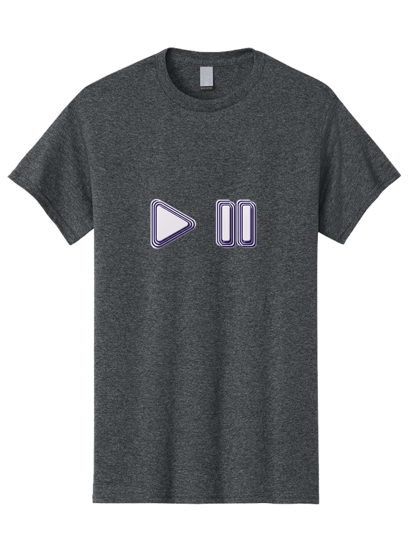 Play-And-Pause Men'S Graphic Tee, 100% Cotton, Comfortable Casual Summer Wear, Machine Washable, Play Button, Pause Button, Media Controls, Video Controls, Music Controls, User Interface, Ui Elements, Control Icons Bac322