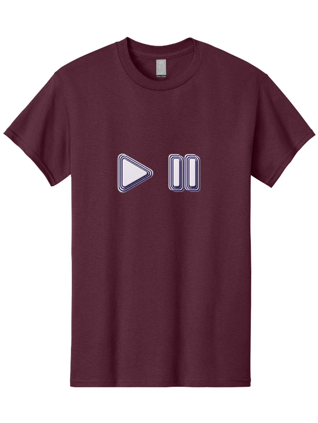 Play-And-Pause Men'S Graphic Tee, 100% Cotton, Comfortable Casual Summer Wear, Machine Washable, Play Button, Pause Button, Media Controls, Video Controls, Music Controls, User Interface, Ui Elements, Control Icons Bac322