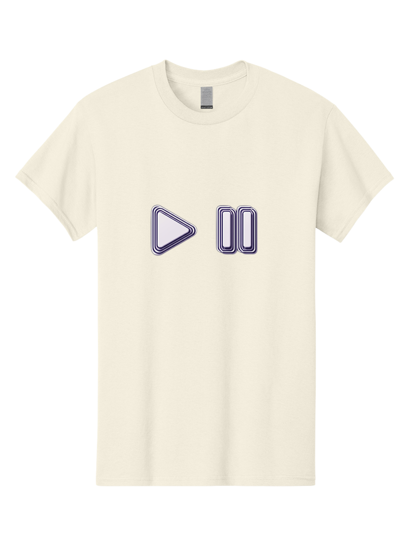 Play-And-Pause Men'S Graphic Tee, 100% Cotton, Comfortable Casual Summer Wear, Machine Washable, Play Button, Pause Button, Media Controls, Video Controls, Music Controls, User Interface, Ui Elements, Control Icons Bac322