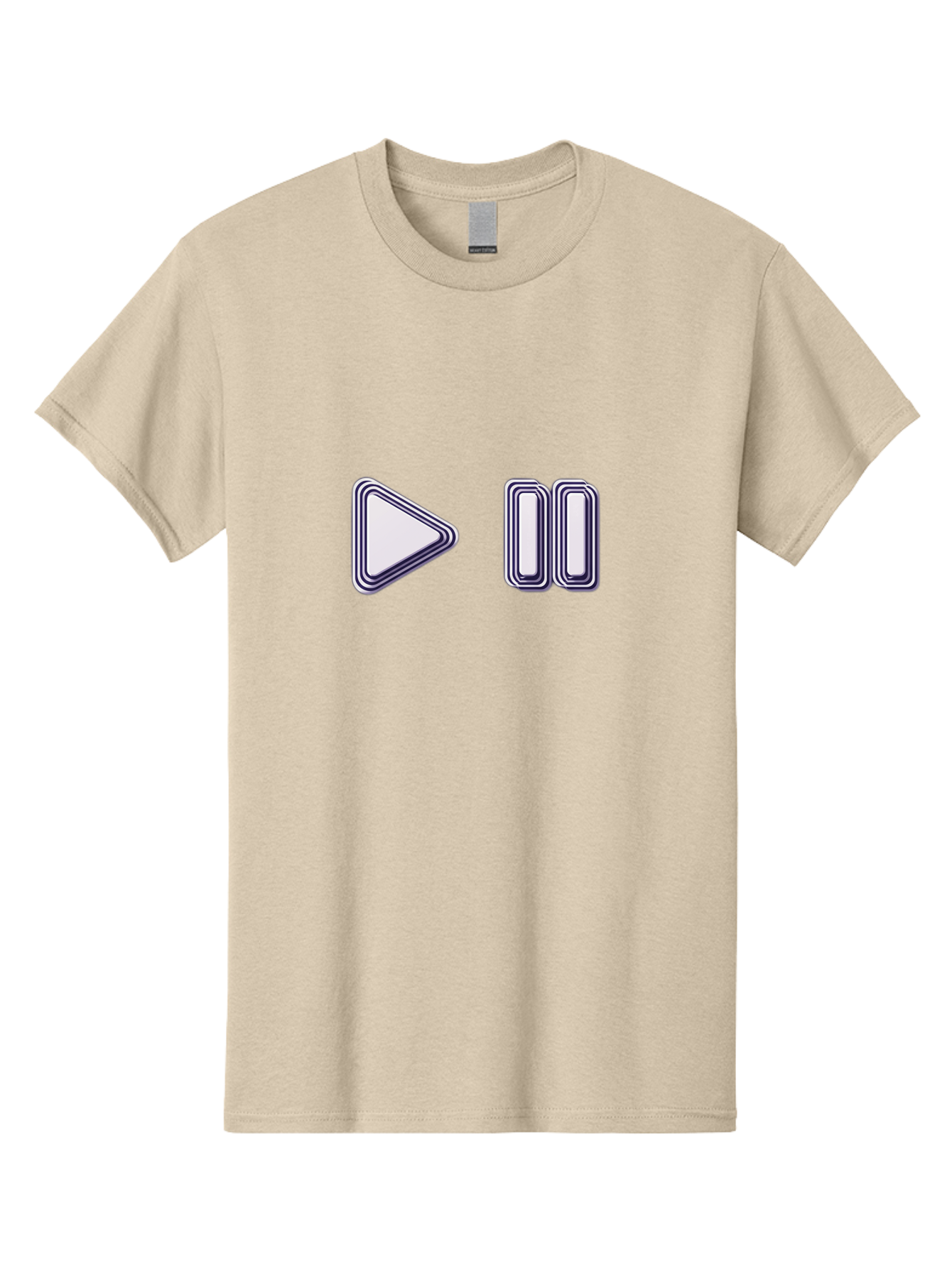 Play-And-Pause Men'S Graphic Tee, 100% Cotton, Comfortable Casual Summer Wear, Machine Washable, Play Button, Pause Button, Media Controls, Video Controls, Music Controls, User Interface, Ui Elements, Control Icons Bac322