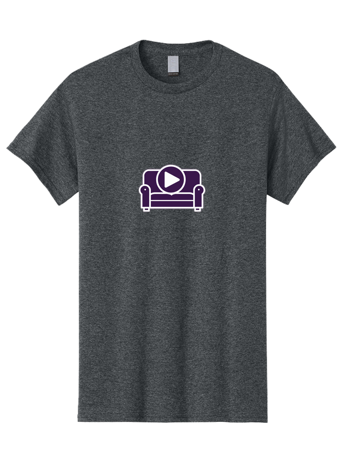 Play-Button-Couch Men'S Graphic Tee, 100% Cotton, Comfortable Casual Summer Wear, Machine Washable, Couch Icon, Play Button, Media Player, Entertainment, Relaxation, Home Theater, Streaming Service, Play Icon Bac326