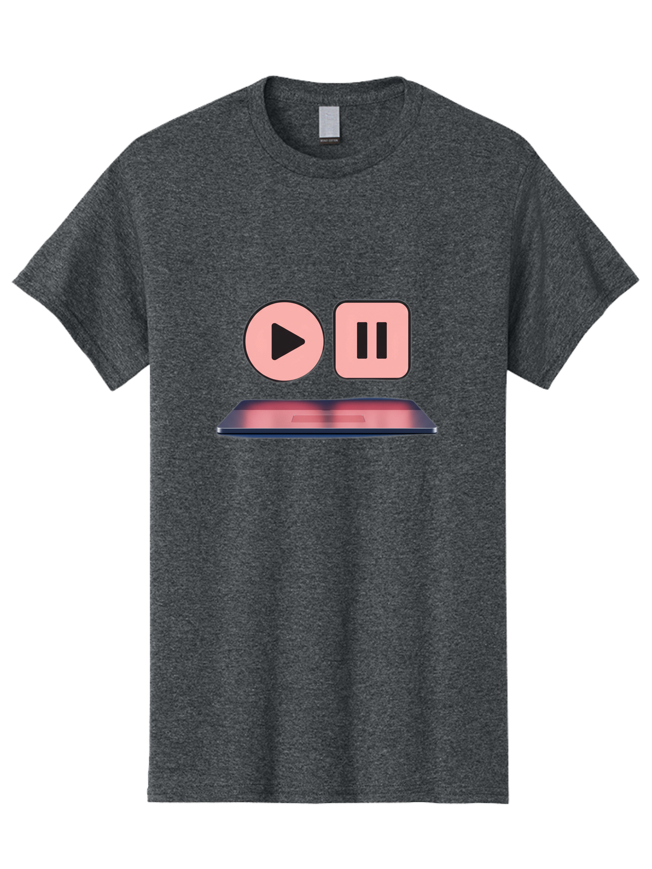 Play-Pause-1 Men'S Graphic Tee, 100% Cotton, Comfortable Casual Summer Wear, Machine Washable, Play Button, Pause Button, Media Controls, Video Player, Music Playback, Control Icons, Playback Controls, User Interface Bac332