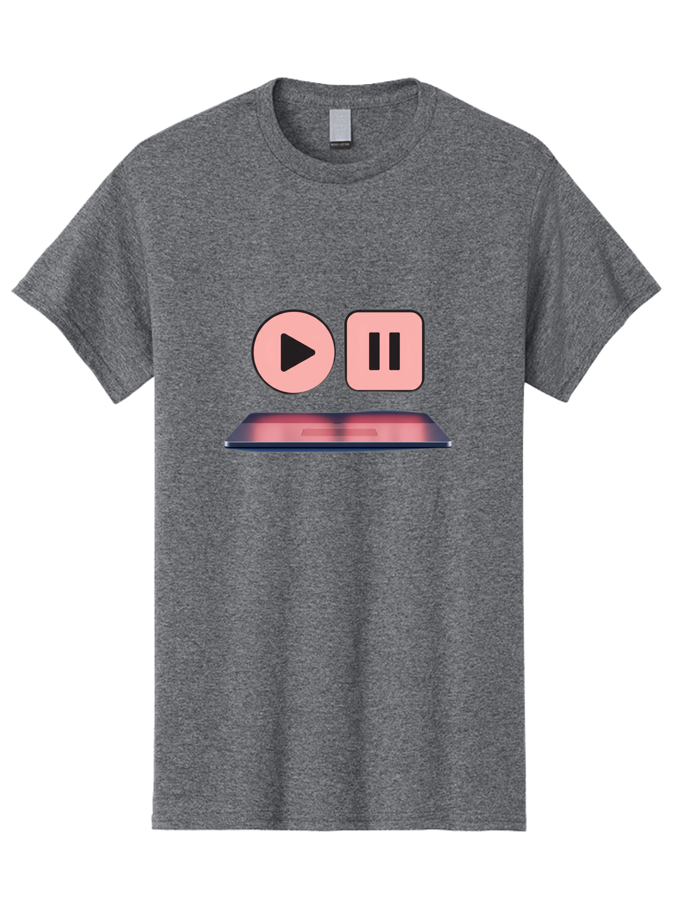 Play-Pause-1 Men'S Graphic Tee, 100% Cotton, Comfortable Casual Summer Wear, Machine Washable, Play Button, Pause Button, Media Controls, Video Player, Music Playback, Control Icons, Playback Controls, User Interface Bac332
