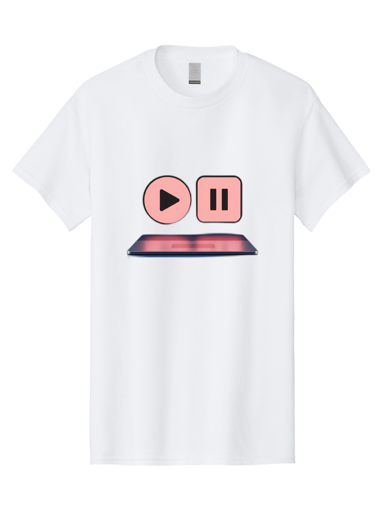 Play-Pause-1 Men'S Graphic Tee, 100% Cotton, Comfortable Casual Summer Wear, Machine Washable, Play Button, Pause Button, Media Controls, Video Player, Music Playback, Control Icons, Playback Controls, User Interface Bac332