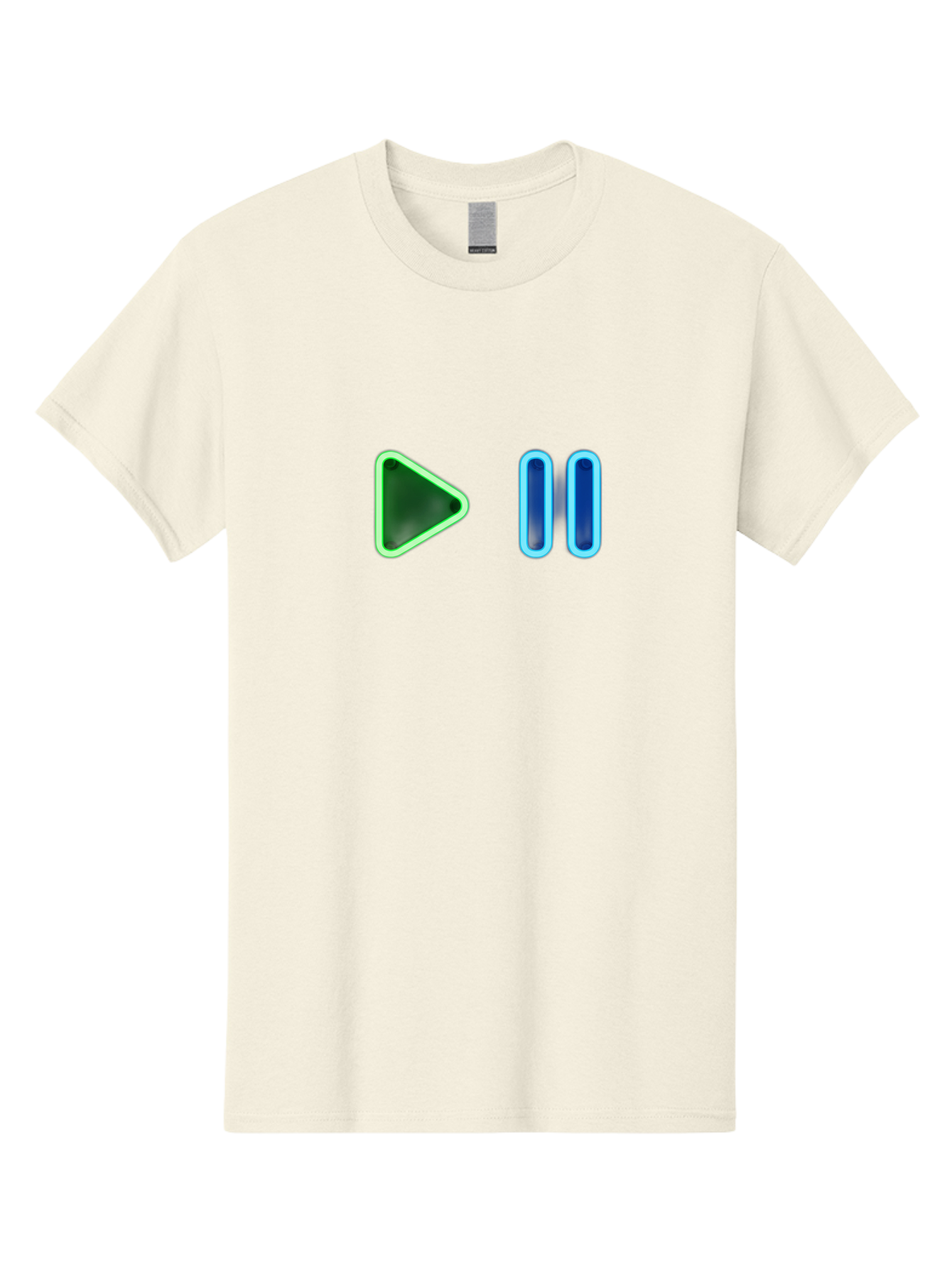 Play-Pause-Buttons Men'S Graphic Tee, 100% Cotton, Comfortable Casual Summer Wear, Machine Washable, Media Controls, Play Button, Pause Button, Video Player, Music Controls, Interface Elements, User Interface Bac333