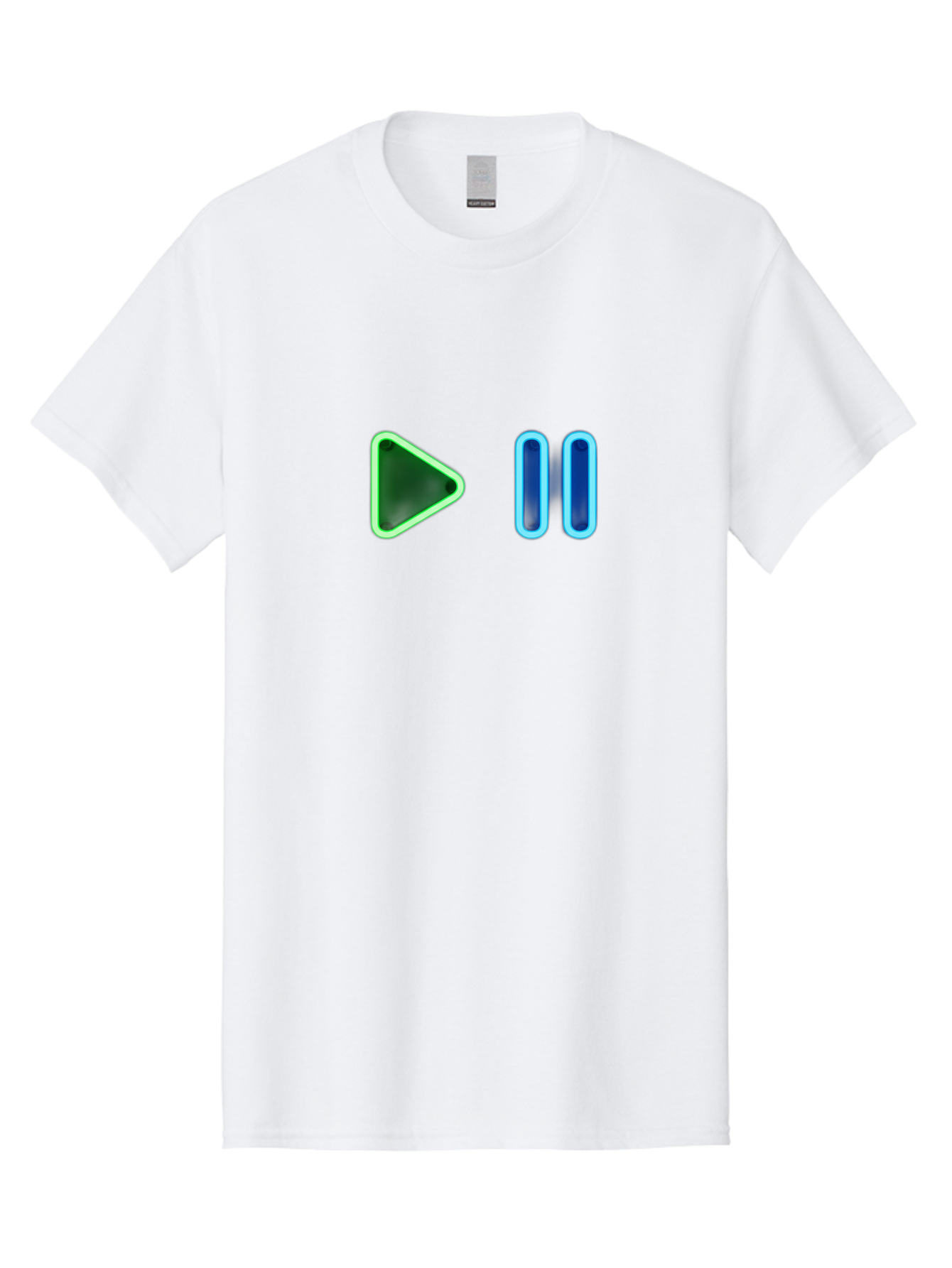 Play-Pause-Buttons Men'S Graphic Tee, 100% Cotton, Comfortable Casual Summer Wear, Machine Washable, Media Controls, Play Button, Pause Button, Video Player, Music Controls, Interface Elements, User Interface Bac333