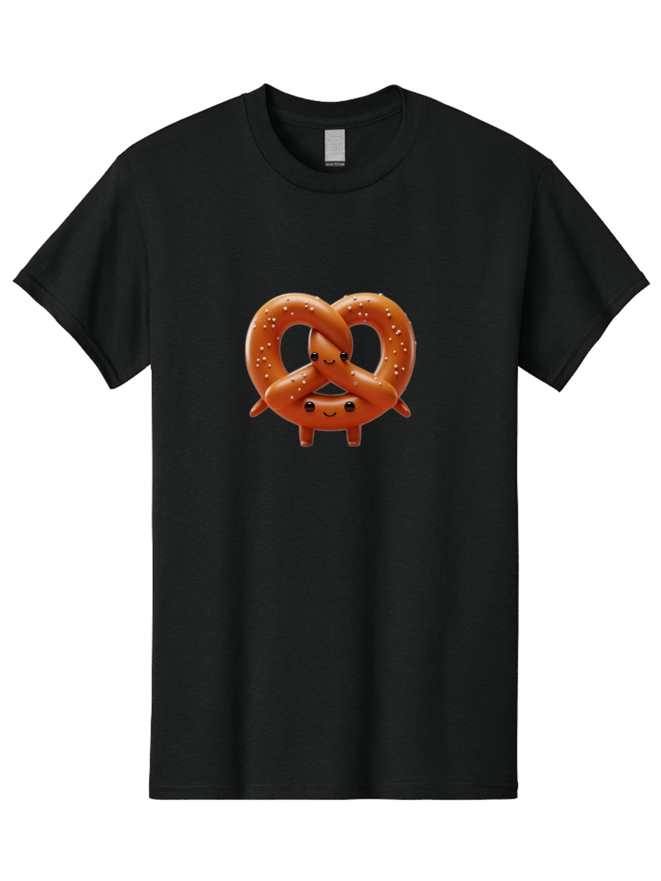 Pretzel-Friends Men'S Graphic Tee, 100% Cotton, Comfortable Casual Summer Wear, Machine Washable, Cute Cartoon Pretzels, Hugging Pretzel Friends, Salted Pretzels, Smiling Pretzels, Adorable Pretzel Characters, Pretzel Love, Baked Goods, Bac341