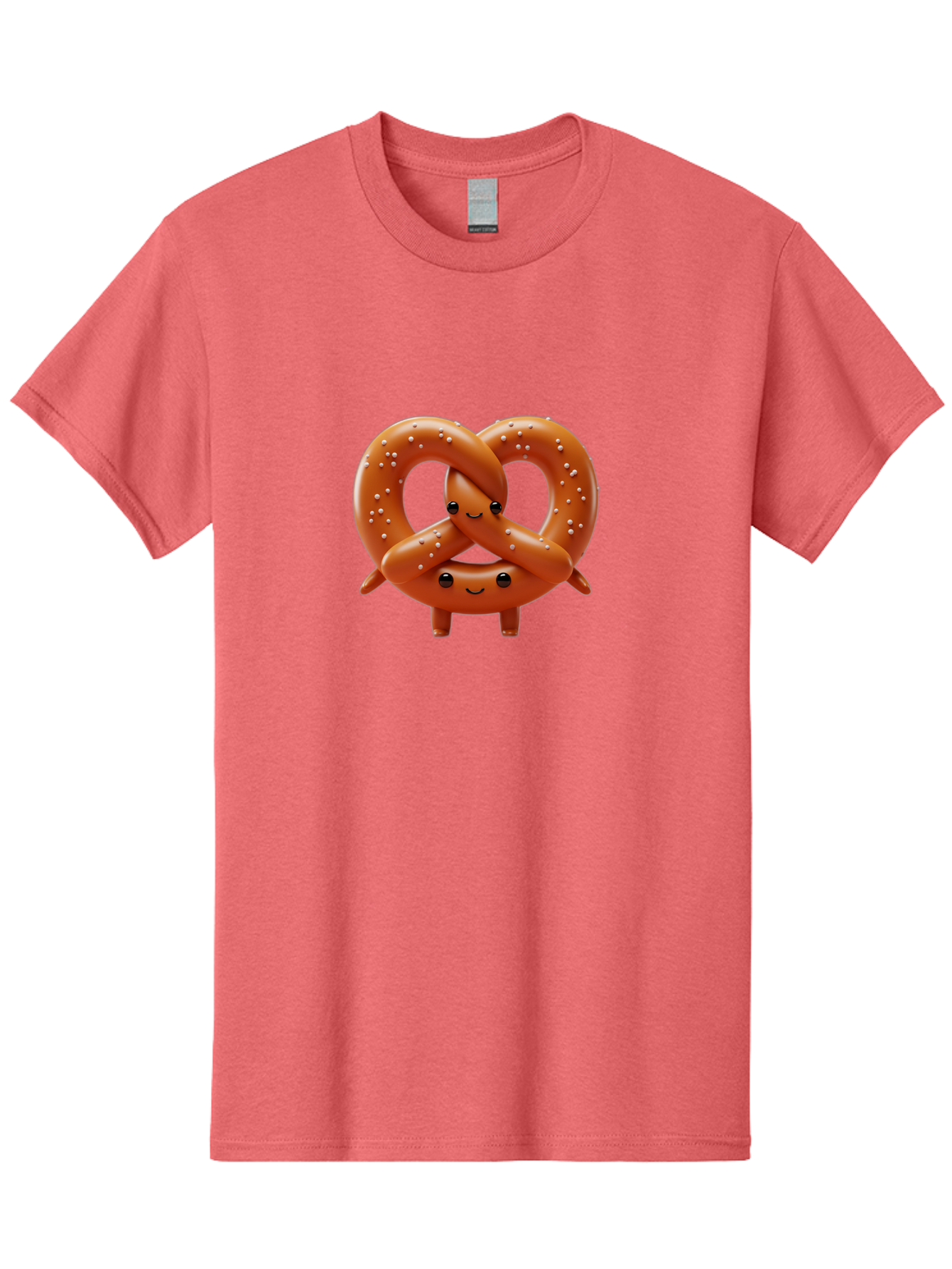 Pretzel-Friends Men'S Graphic Tee, 100% Cotton, Comfortable Casual Summer Wear, Machine Washable, Cute Cartoon Pretzels, Hugging Pretzel Friends, Salted Pretzels, Smiling Pretzels, Adorable Pretzel Characters, Pretzel Love, Baked Goods, Bac341