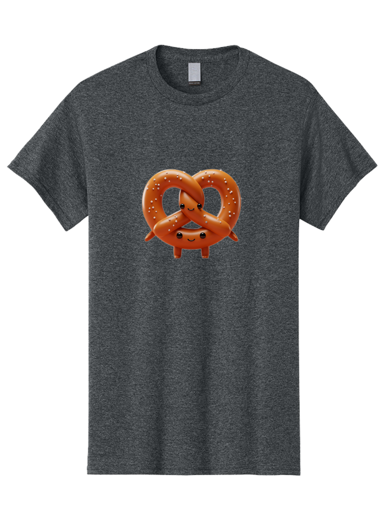 Pretzel-Friends Men'S Graphic Tee, 100% Cotton, Comfortable Casual Summer Wear, Machine Washable, Cute Cartoon Pretzels, Hugging Pretzel Friends, Salted Pretzels, Smiling Pretzels, Adorable Pretzel Characters, Pretzel Love, Baked Goods, Bac341