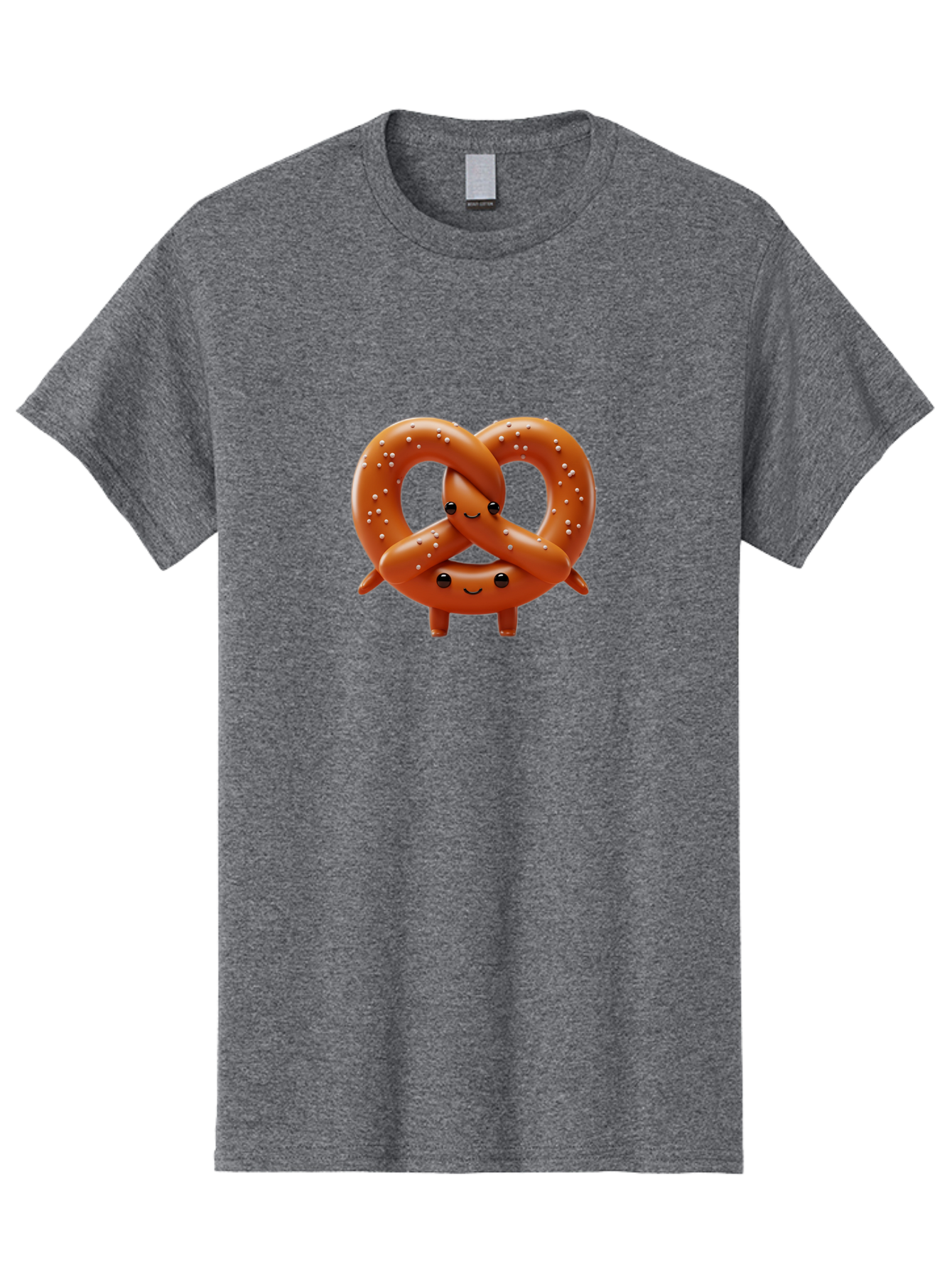 Pretzel-Friends Men'S Graphic Tee, 100% Cotton, Comfortable Casual Summer Wear, Machine Washable, Cute Cartoon Pretzels, Hugging Pretzel Friends, Salted Pretzels, Smiling Pretzels, Adorable Pretzel Characters, Pretzel Love, Baked Goods, Bac341