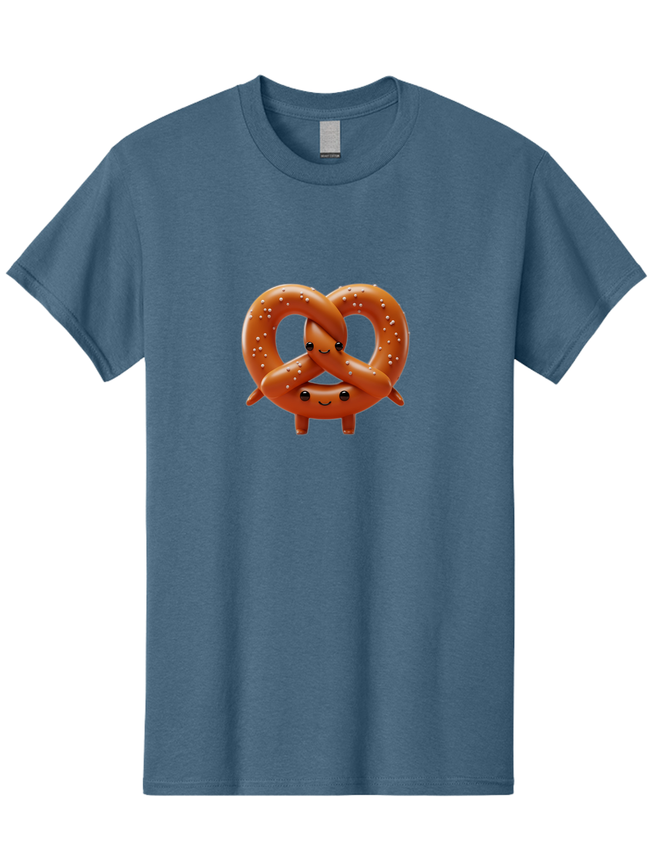 Pretzel-Friends Men'S Graphic Tee, 100% Cotton, Comfortable Casual Summer Wear, Machine Washable, Cute Cartoon Pretzels, Hugging Pretzel Friends, Salted Pretzels, Smiling Pretzels, Adorable Pretzel Characters, Pretzel Love, Baked Goods, Bac341