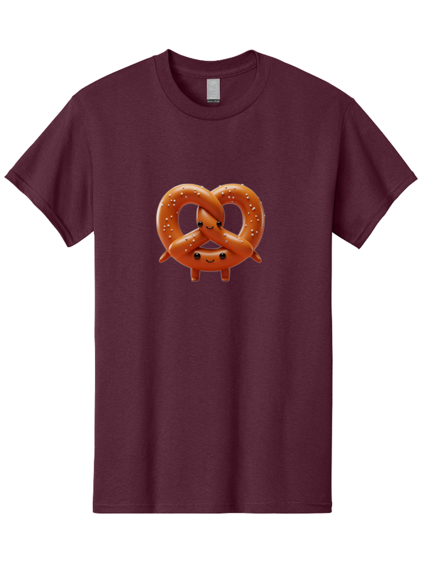 Pretzel-Friends Men'S Graphic Tee, 100% Cotton, Comfortable Casual Summer Wear, Machine Washable, Cute Cartoon Pretzels, Hugging Pretzel Friends, Salted Pretzels, Smiling Pretzels, Adorable Pretzel Characters, Pretzel Love, Baked Goods, Bac341