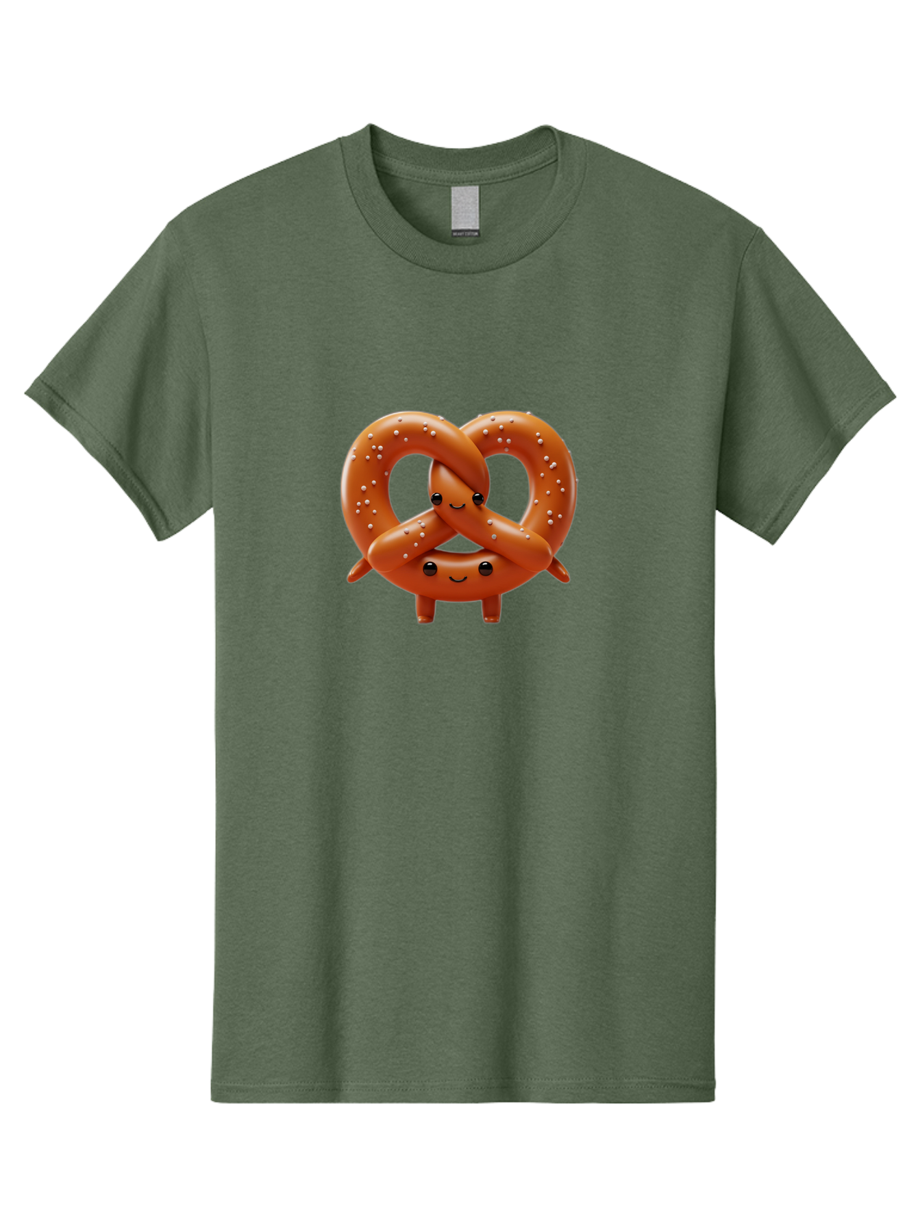Pretzel-Friends Men'S Graphic Tee, 100% Cotton, Comfortable Casual Summer Wear, Machine Washable, Cute Cartoon Pretzels, Hugging Pretzel Friends, Salted Pretzels, Smiling Pretzels, Adorable Pretzel Characters, Pretzel Love, Baked Goods, Bac341