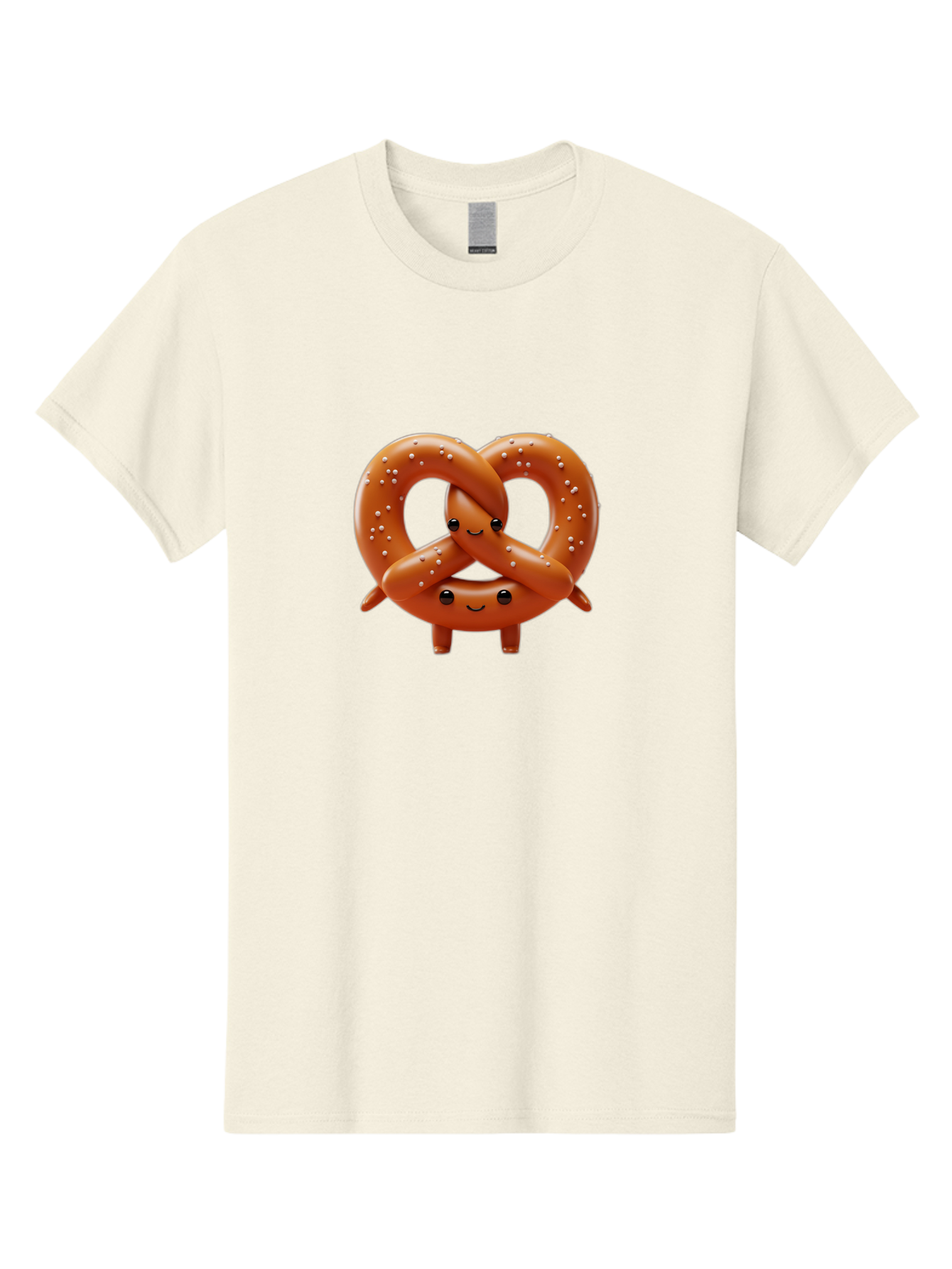 Pretzel-Friends Men'S Graphic Tee, 100% Cotton, Comfortable Casual Summer Wear, Machine Washable, Cute Cartoon Pretzels, Hugging Pretzel Friends, Salted Pretzels, Smiling Pretzels, Adorable Pretzel Characters, Pretzel Love, Baked Goods, Bac341