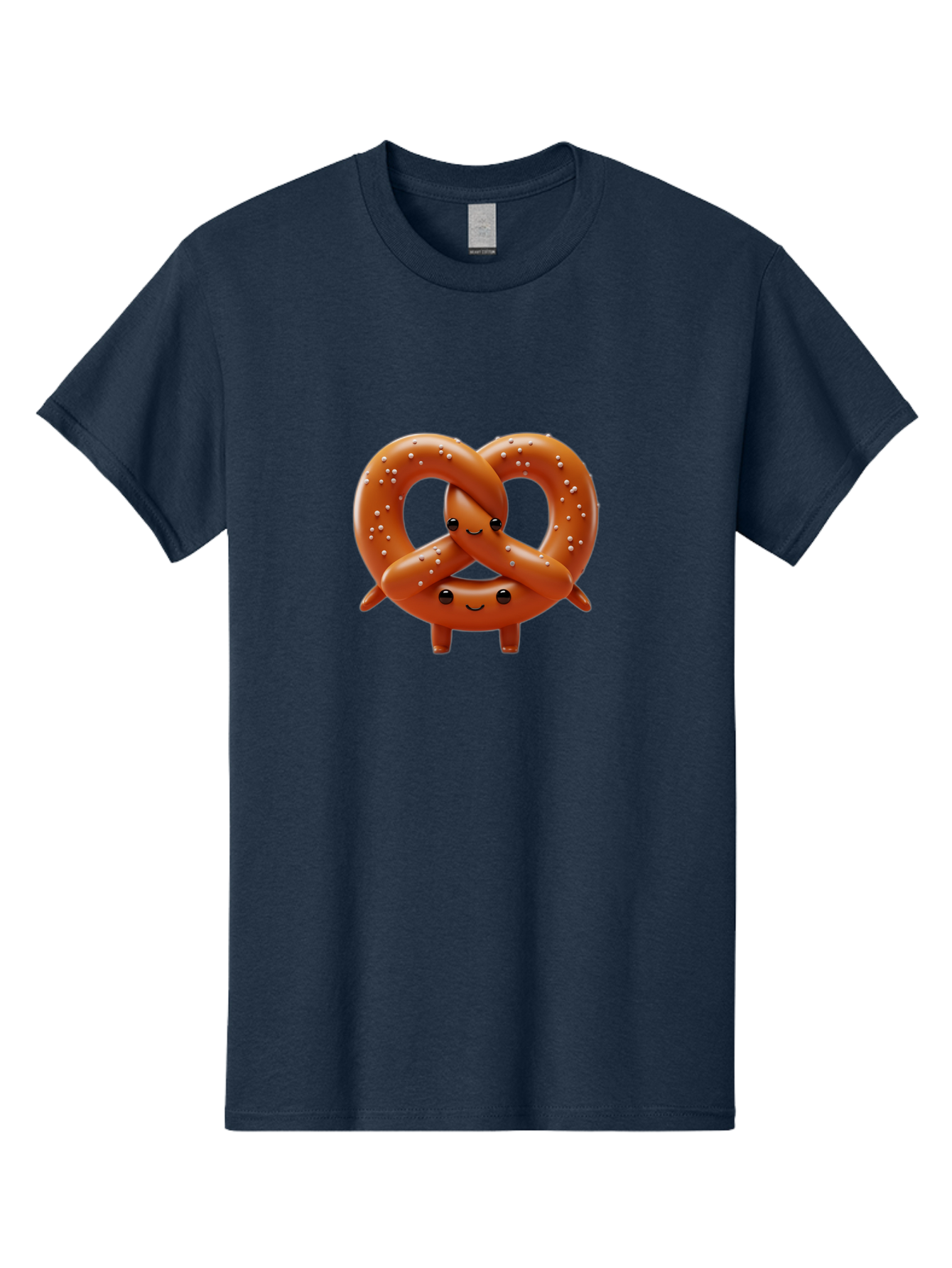 Pretzel-Friends Men'S Graphic Tee, 100% Cotton, Comfortable Casual Summer Wear, Machine Washable, Cute Cartoon Pretzels, Hugging Pretzel Friends, Salted Pretzels, Smiling Pretzels, Adorable Pretzel Characters, Pretzel Love, Baked Goods, Bac341