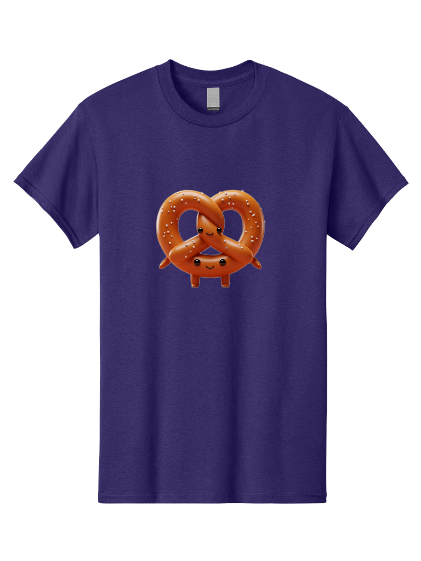 Pretzel-Friends Men'S Graphic Tee, 100% Cotton, Comfortable Casual Summer Wear, Machine Washable, Cute Cartoon Pretzels, Hugging Pretzel Friends, Salted Pretzels, Smiling Pretzels, Adorable Pretzel Characters, Pretzel Love, Baked Goods, Bac341