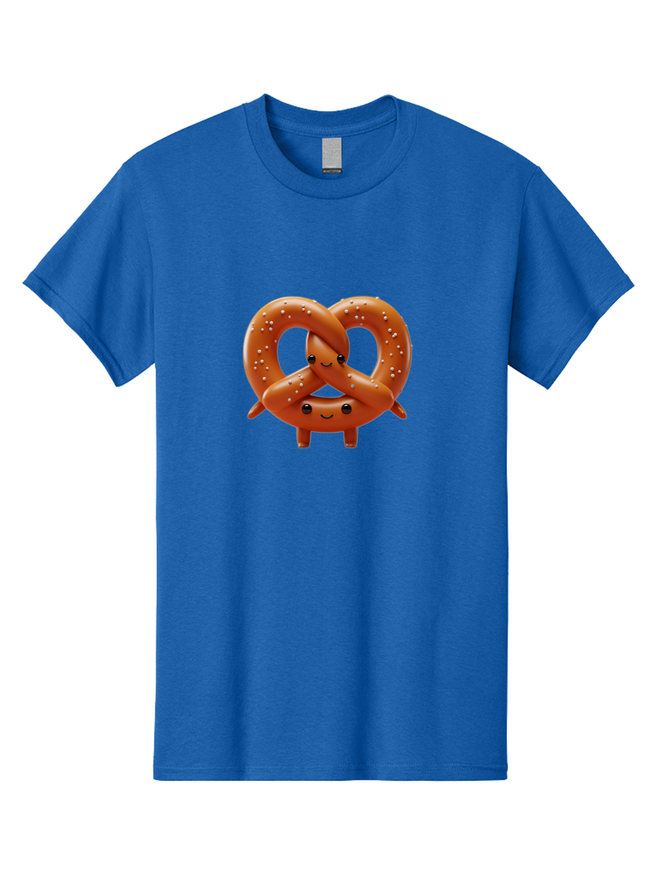 Pretzel-Friends Men'S Graphic Tee, 100% Cotton, Comfortable Casual Summer Wear, Machine Washable, Cute Cartoon Pretzels, Hugging Pretzel Friends, Salted Pretzels, Smiling Pretzels, Adorable Pretzel Characters, Pretzel Love, Baked Goods, Bac341