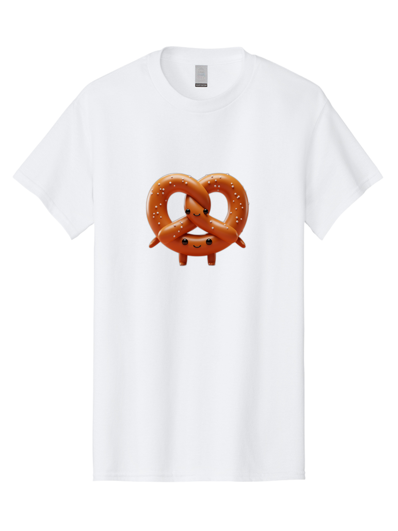 Pretzel-Friends Men'S Graphic Tee, 100% Cotton, Comfortable Casual Summer Wear, Machine Washable, Cute Cartoon Pretzels, Hugging Pretzel Friends, Salted Pretzels, Smiling Pretzels, Adorable Pretzel Characters, Pretzel Love, Baked Goods, Bac341