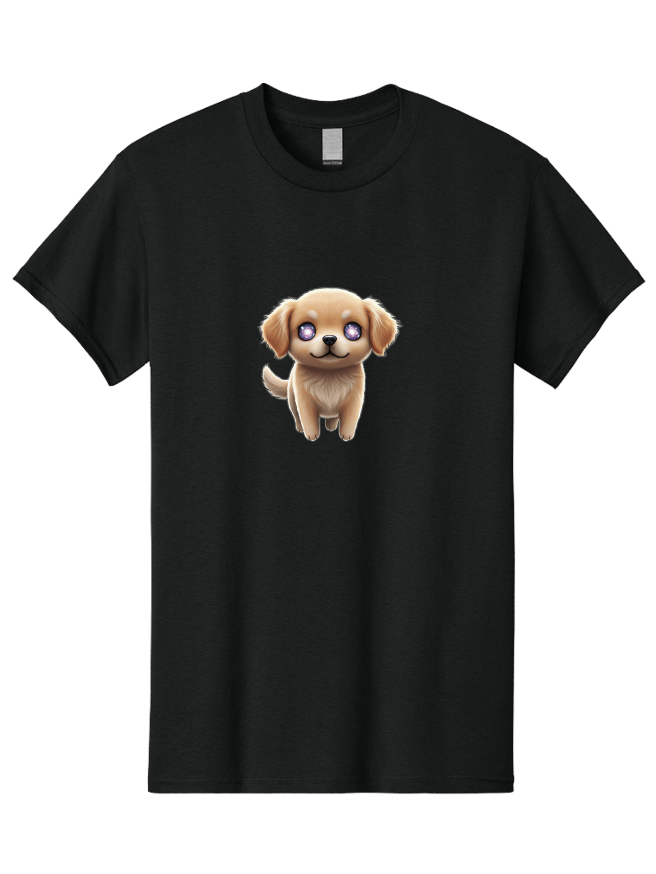 Puppy-1 Men'S Graphic Tee, 100% Cotton, Comfortable Casual Summer Wear, Machine Washable, Adorable Puppy, Cartoon Dog, Playful Animal, Fluffy Puppy, Sparkly Eyes, Happy Face, Furry Friend, Loyal Companion, Cute Canine, Digital Art Bac345
