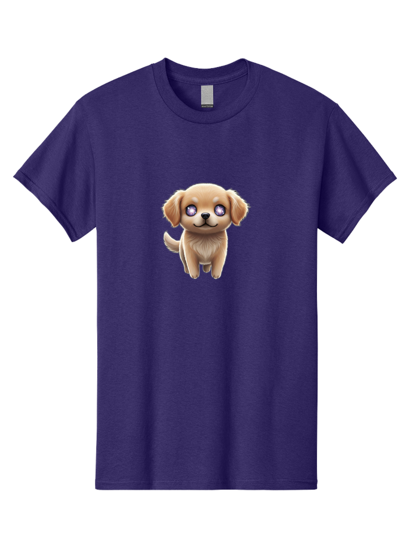 Puppy-1 Men'S Graphic Tee, 100% Cotton, Comfortable Casual Summer Wear, Machine Washable, Adorable Puppy, Cartoon Dog, Playful Animal, Fluffy Puppy, Sparkly Eyes, Happy Face, Furry Friend, Loyal Companion, Cute Canine, Digital Art Bac345