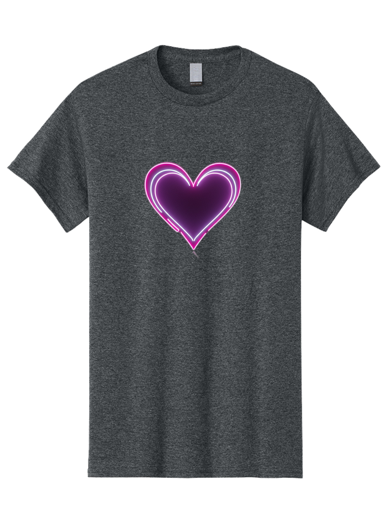 Purple-Heart-Balloon Men'S Graphic Tee, 100% Cotton, Comfortable Casual Summer Wear, Machine Washable, Heart-Shaped Balloon, Purple Balloon, Heart Design, Glowing Heart, Neon Heart, Festive Decoration, Party Decoration, Love Symbol, Bac358