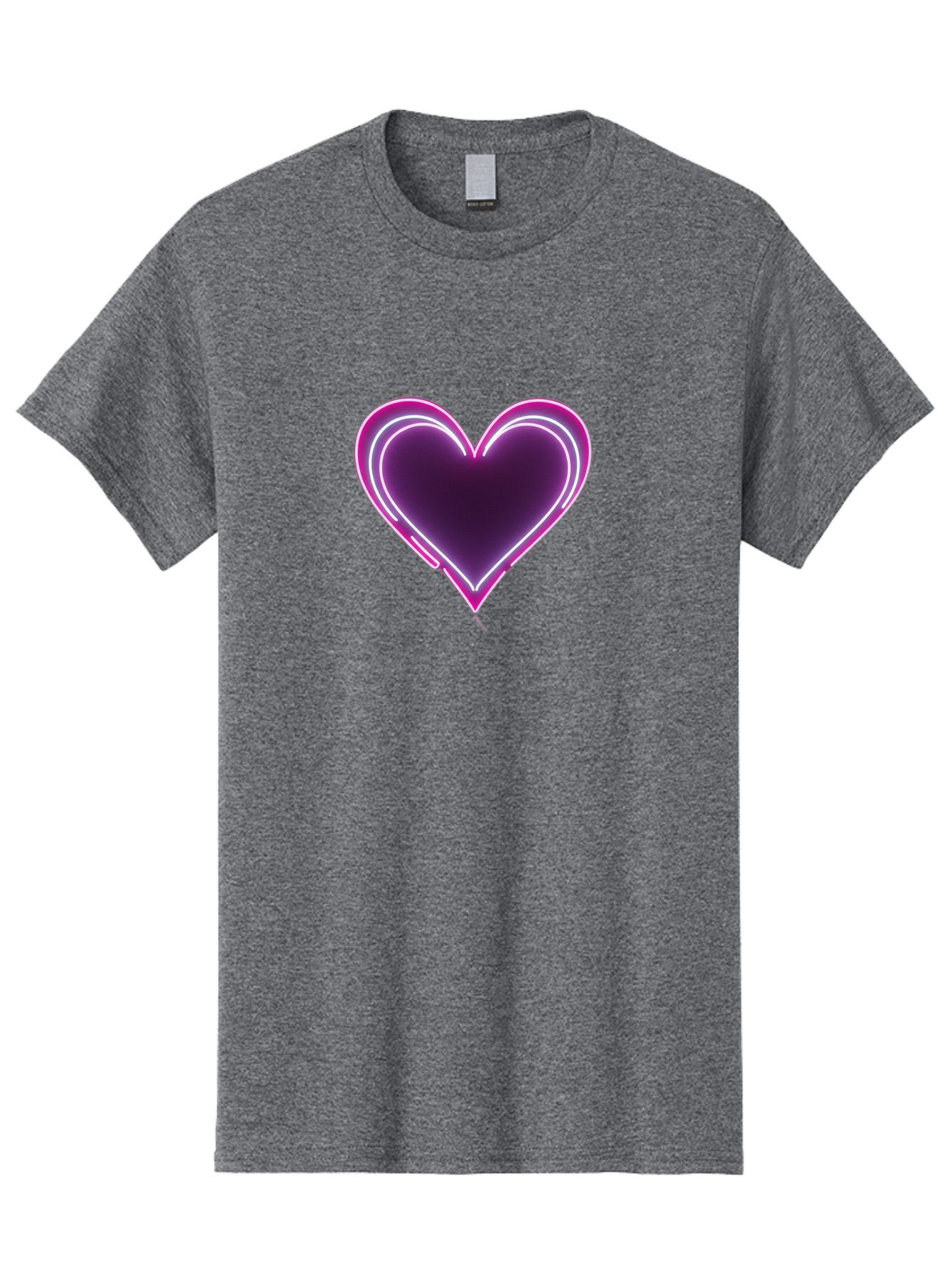Purple-Heart-Balloon Men'S Graphic Tee, 100% Cotton, Comfortable Casual Summer Wear, Machine Washable, Heart-Shaped Balloon, Purple Balloon, Heart Design, Glowing Heart, Neon Heart, Festive Decoration, Party Decoration, Love Symbol, Bac358