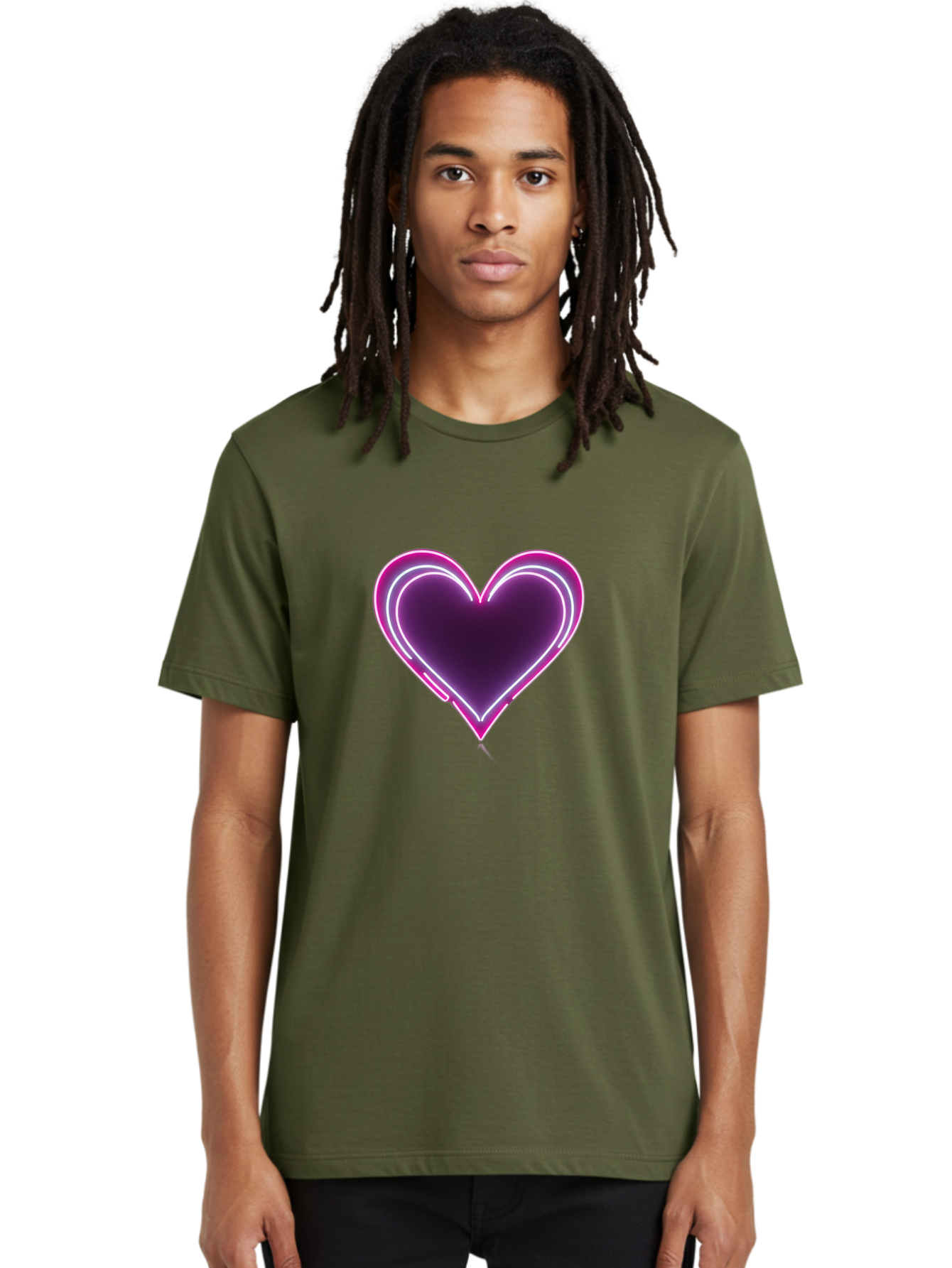 Purple-Heart-Balloon Men'S Graphic Tee, 100% Cotton, Comfortable Casual Summer Wear, Machine Washable, Heart-Shaped Balloon, Purple Balloon, Heart Design, Glowing Heart, Neon Heart, Festive Decoration, Party Decoration, Love Symbol, Bac358