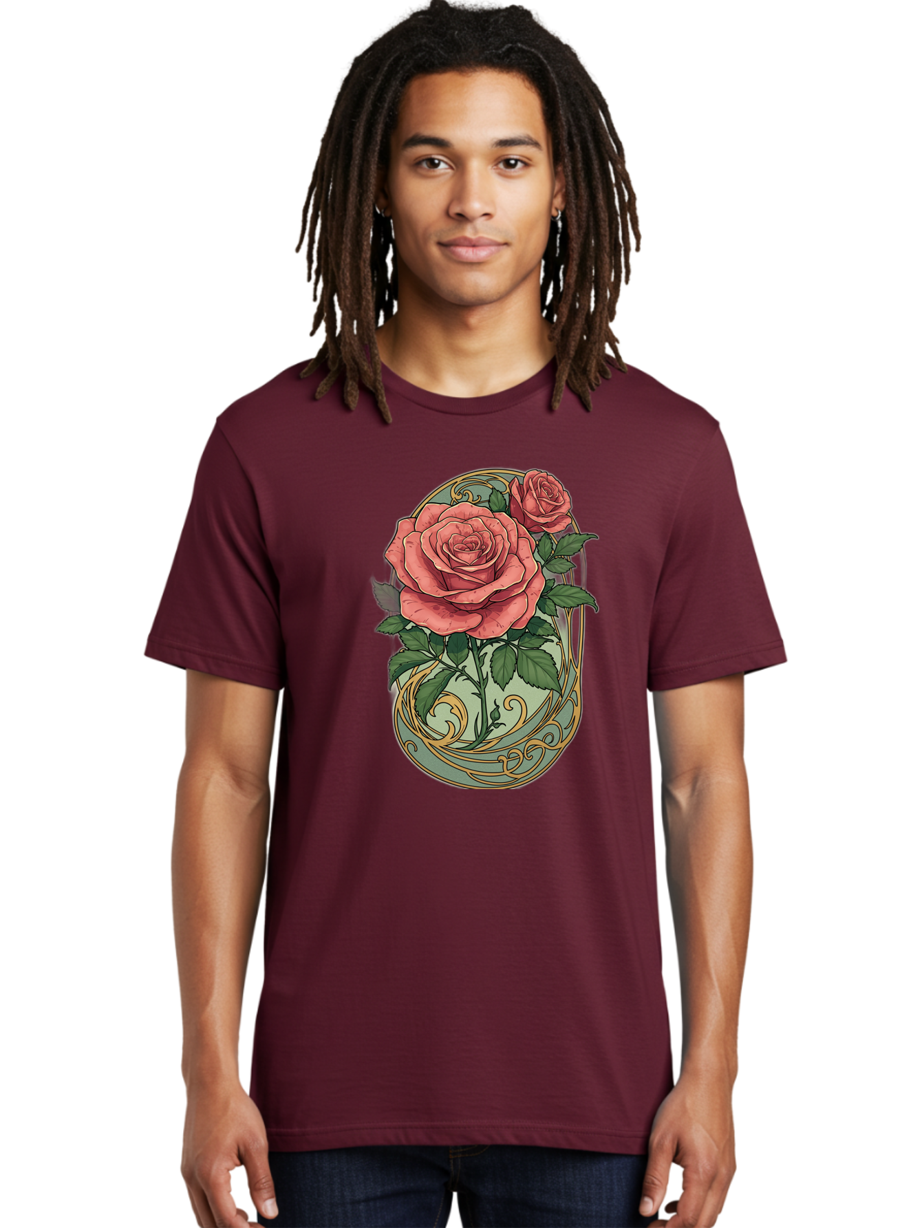 Roses-In-Vase Men'S Graphic Tee, 100% Cotton, Comfortable Casual Summer Wear, Machine Washable, Faberge Egg, Roses, Floral Arrangement, Ornate Design, Vintage Style, Decorative Art, Elegant Flowers, Luxury Decor, Beautiful Roses Bac380
