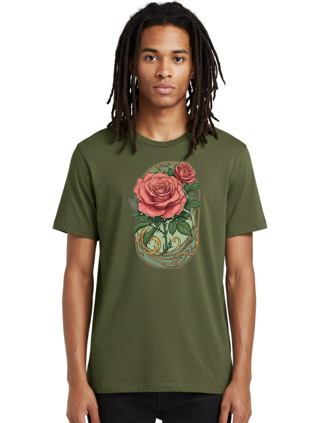 Roses-In-Vase Men'S Graphic Tee, 100% Cotton, Comfortable Casual Summer Wear, Machine Washable, Faberge Egg, Roses, Floral Arrangement, Ornate Design, Vintage Style, Decorative Art, Elegant Flowers, Luxury Decor, Beautiful Roses Bac380