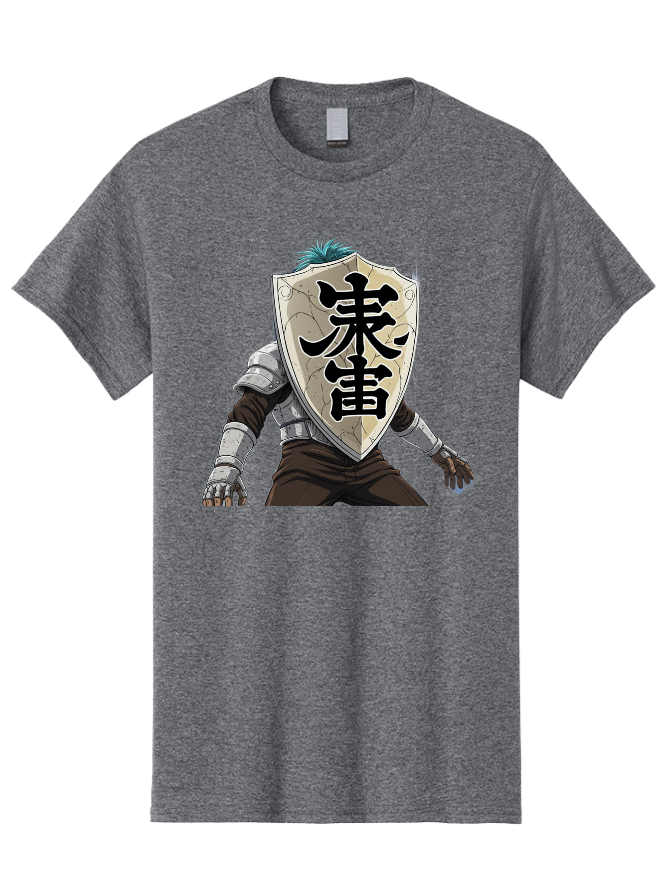 Samurai Men'S Graphic Tee, 100% Cotton, Comfortable Casual Summer Wear, Machine Washable, Samurai Armor, Japanese Warrior, Medieval Armor, Silver Armor, Kanji Characters, Feudal Japan, Bushido Code, Martial Arts Bac389