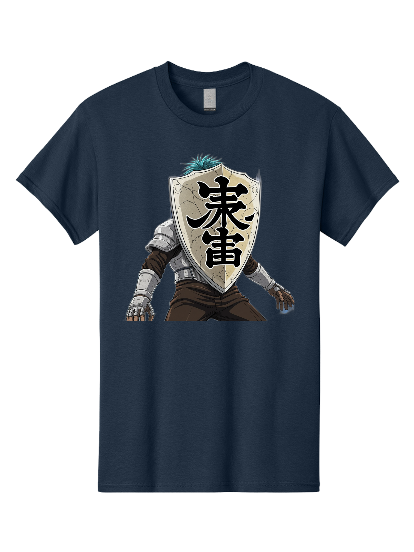 Samurai Men'S Graphic Tee, 100% Cotton, Comfortable Casual Summer Wear, Machine Washable, Samurai Armor, Japanese Warrior, Medieval Armor, Silver Armor, Kanji Characters, Feudal Japan, Bushido Code, Martial Arts Bac389