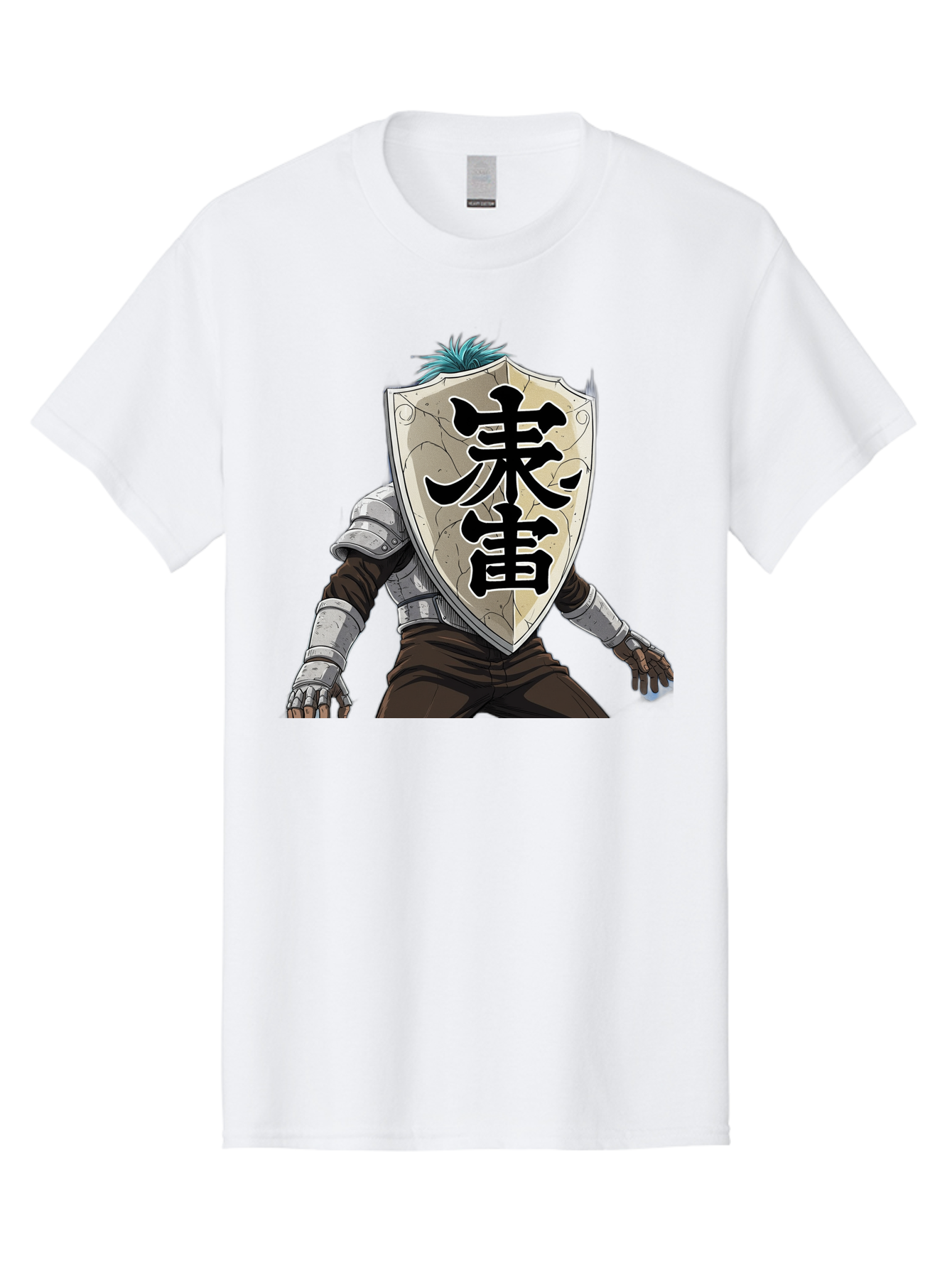 Samurai Men'S Graphic Tee, 100% Cotton, Comfortable Casual Summer Wear, Machine Washable, Samurai Armor, Japanese Warrior, Medieval Armor, Silver Armor, Kanji Characters, Feudal Japan, Bushido Code, Martial Arts Bac389